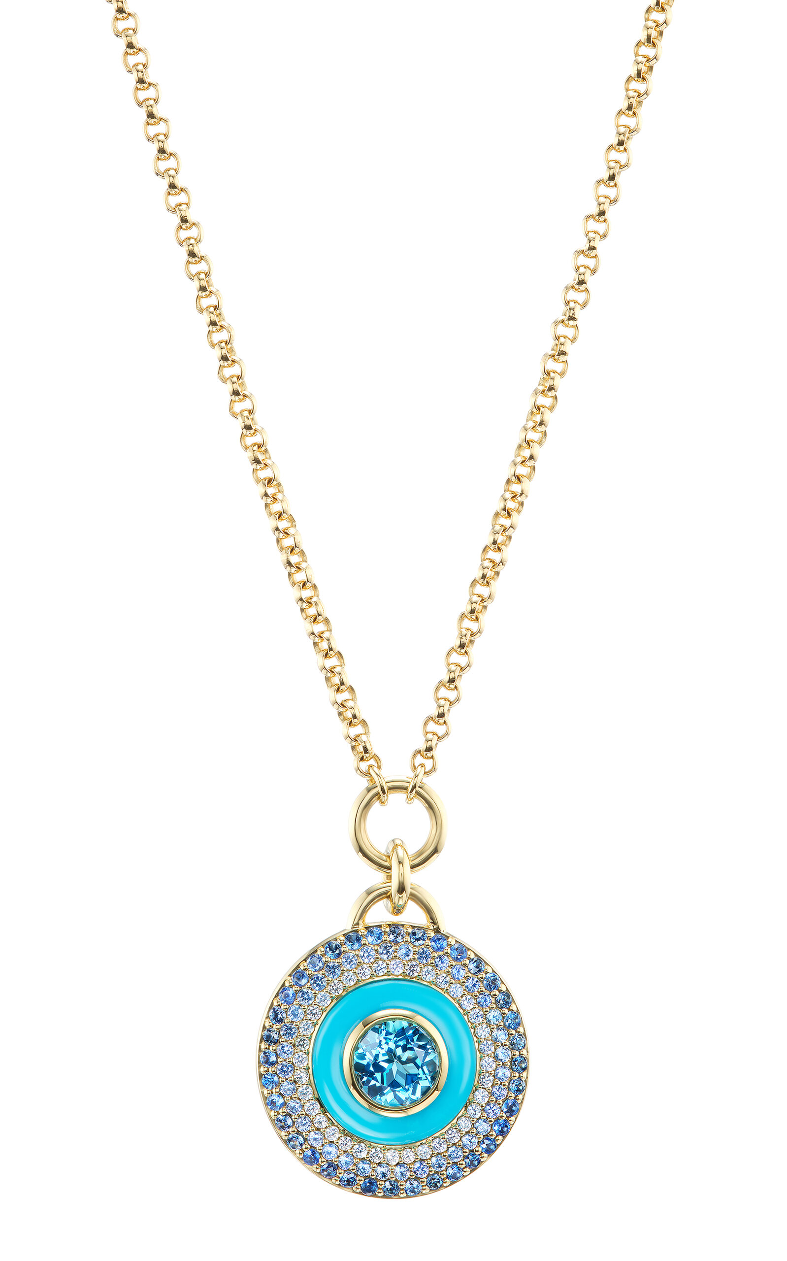 18K White and Yellow Gold Water Medallion