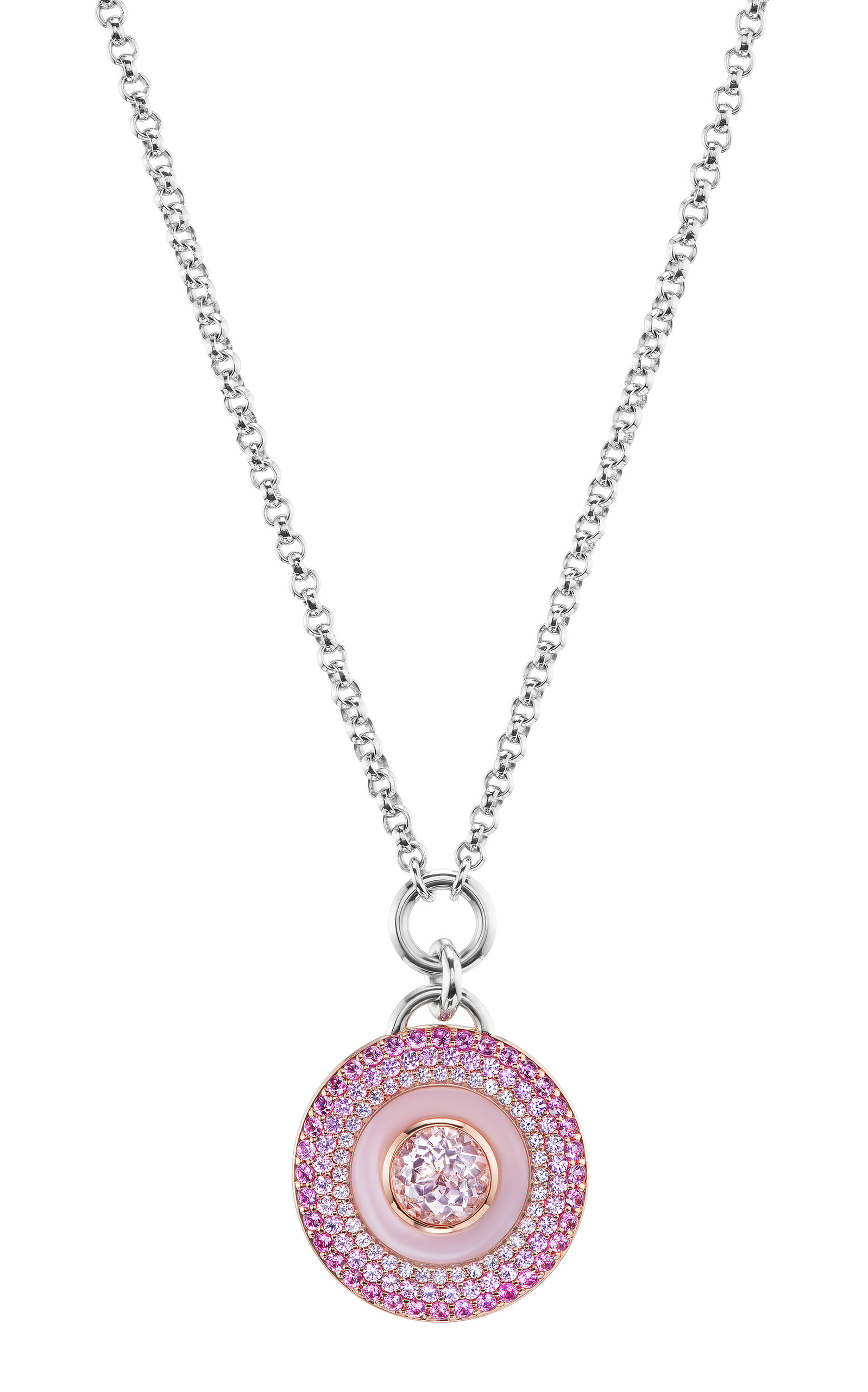 18K White and Rose Gold Fire Medallion