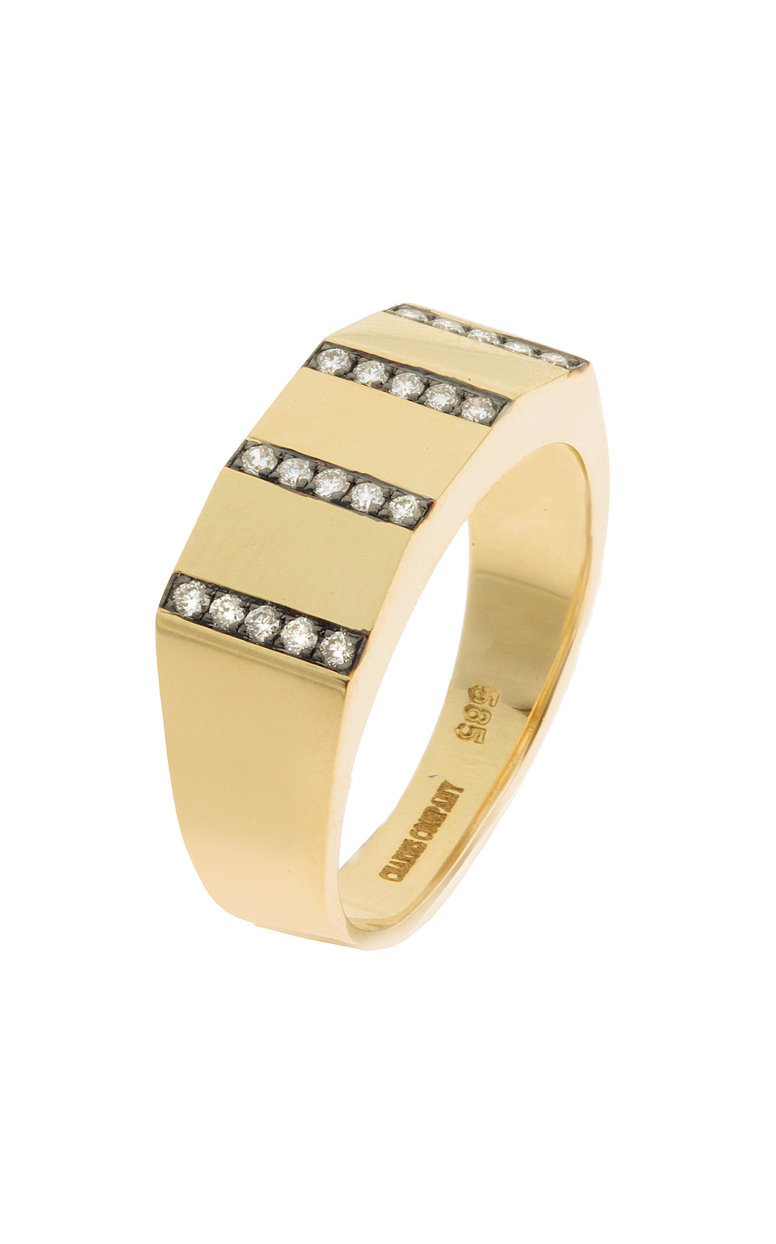 Geometric 14K Yellow Gold Diamond Ring