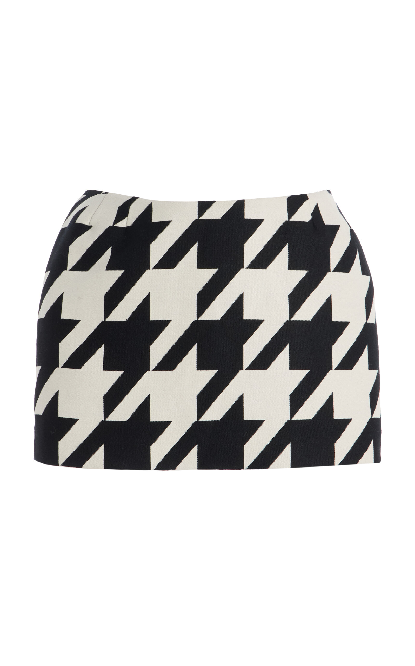 Houndstooth Wool Mini Skirt