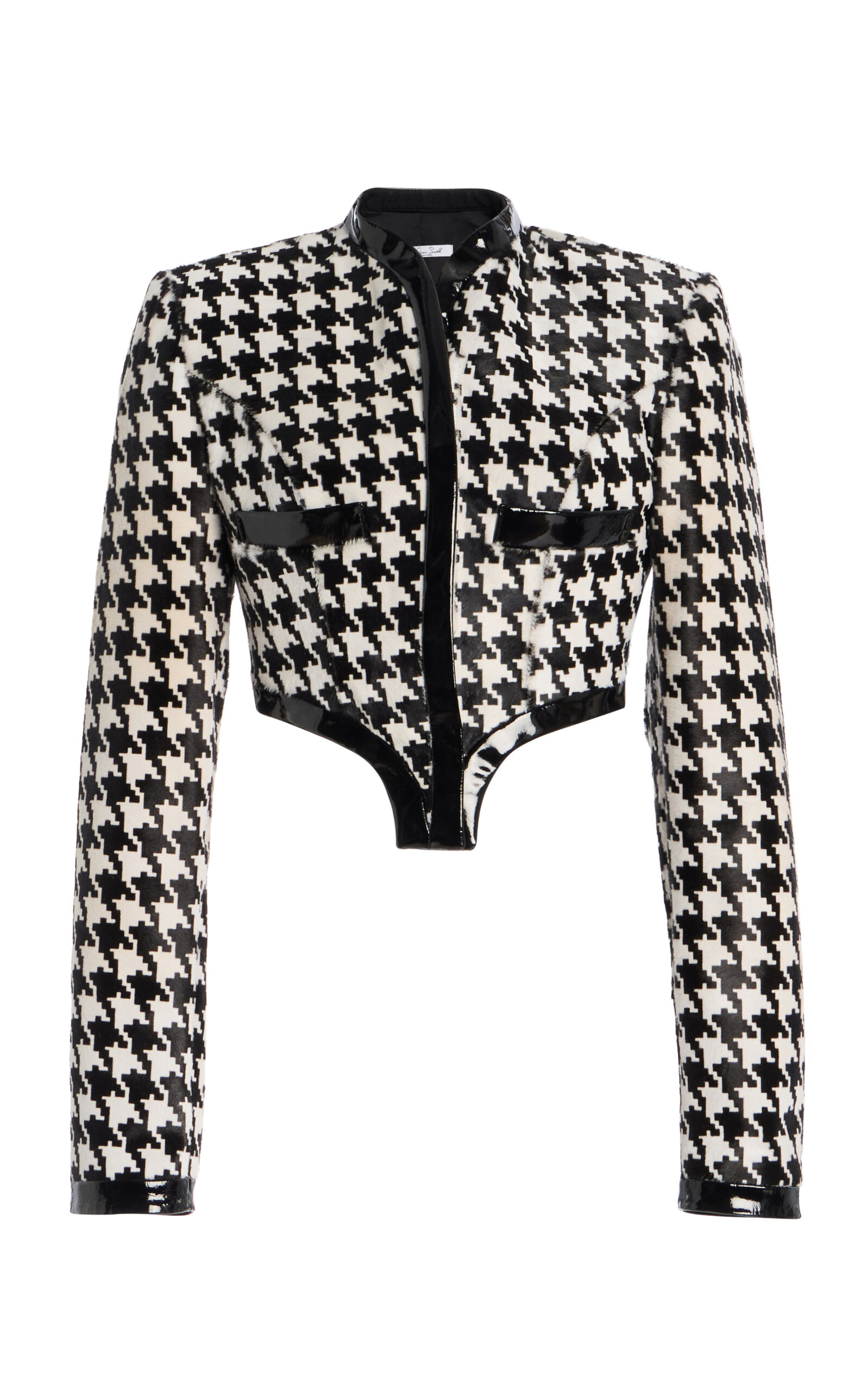 Houndstooth Tailored Cropped Jacket