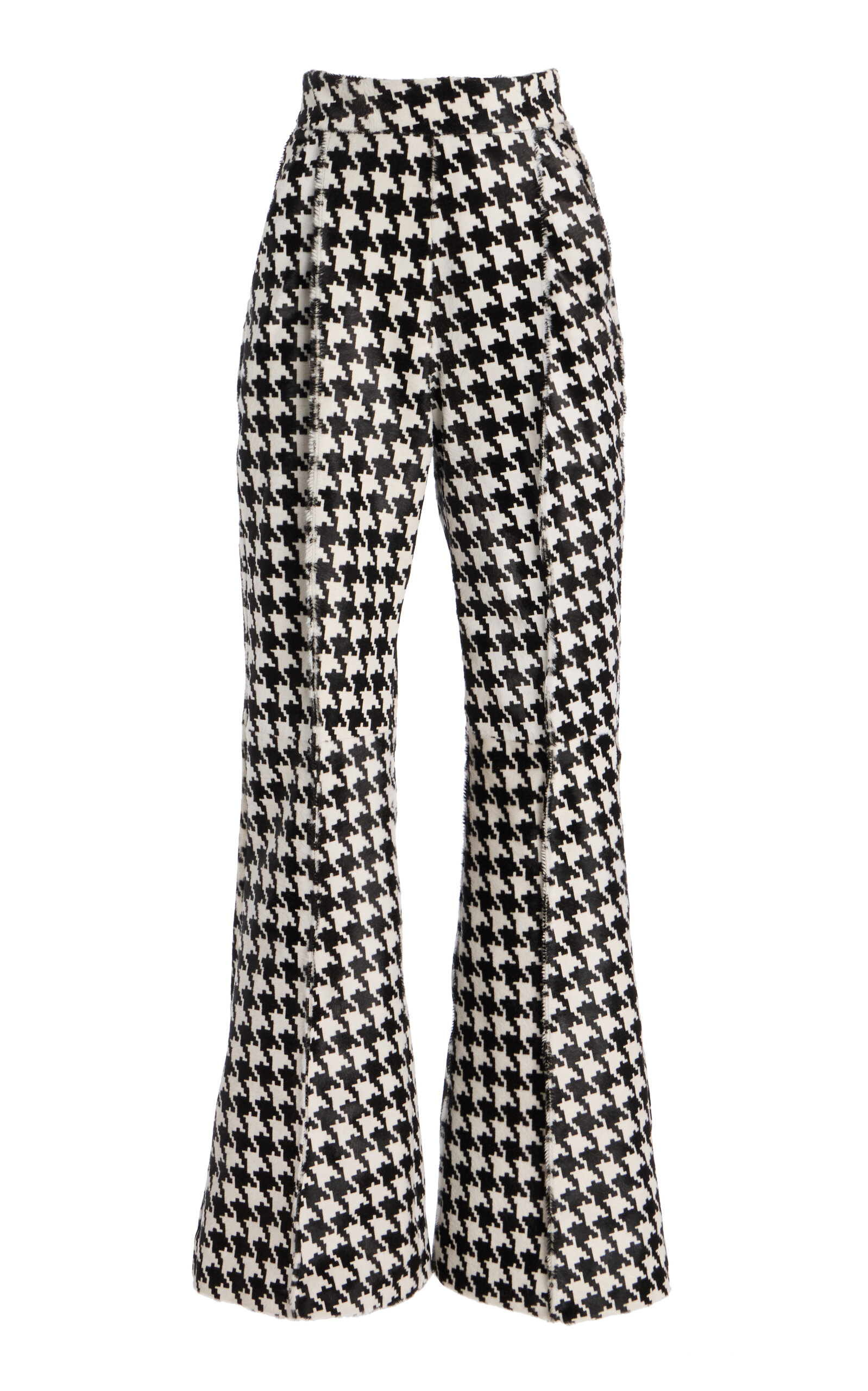 Houndstooth Flared Trousers