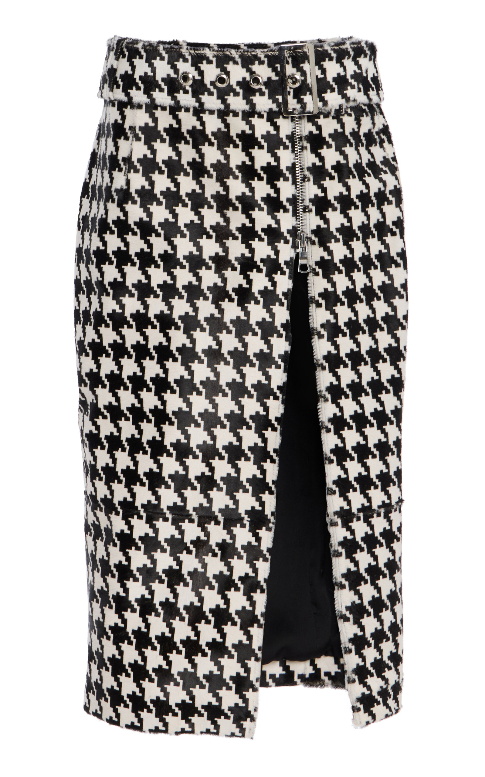 Houndstooth Tailored Pencil Skirt