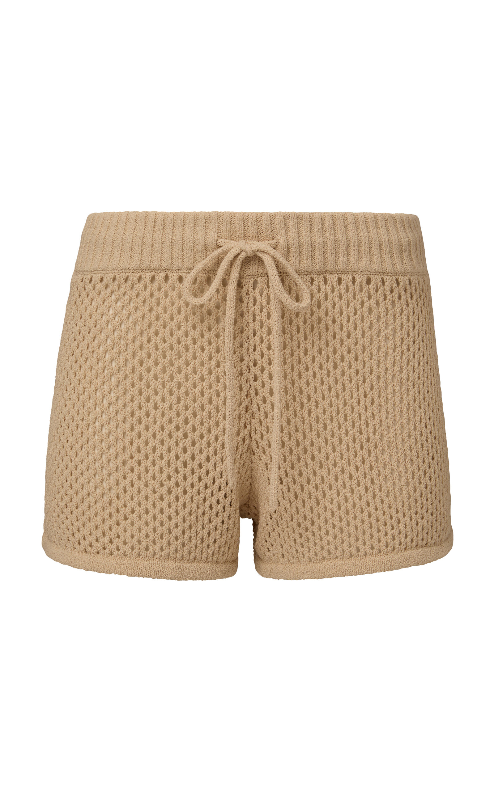 Crochet-Knit Cotton-Blend Micro Shorts