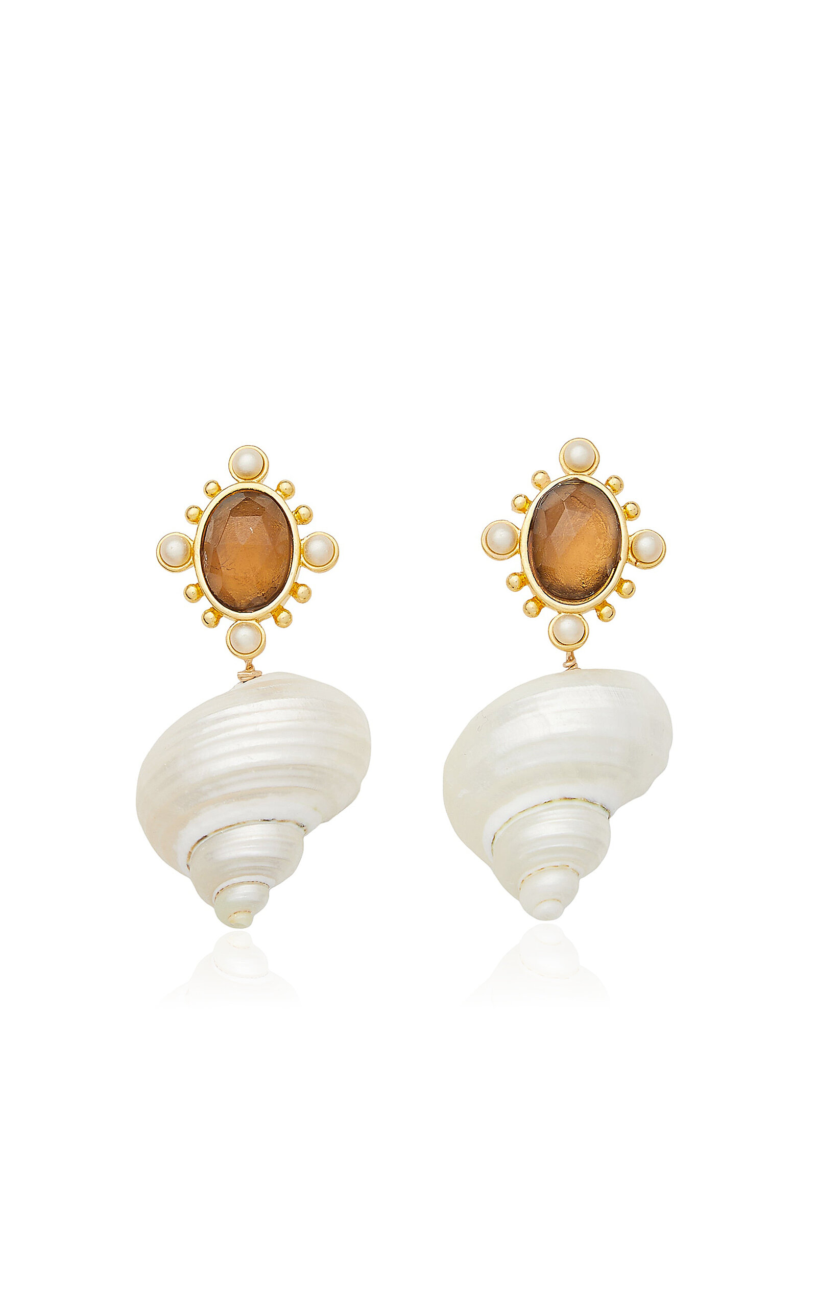 Adella Gold-Plated Shell Earrings