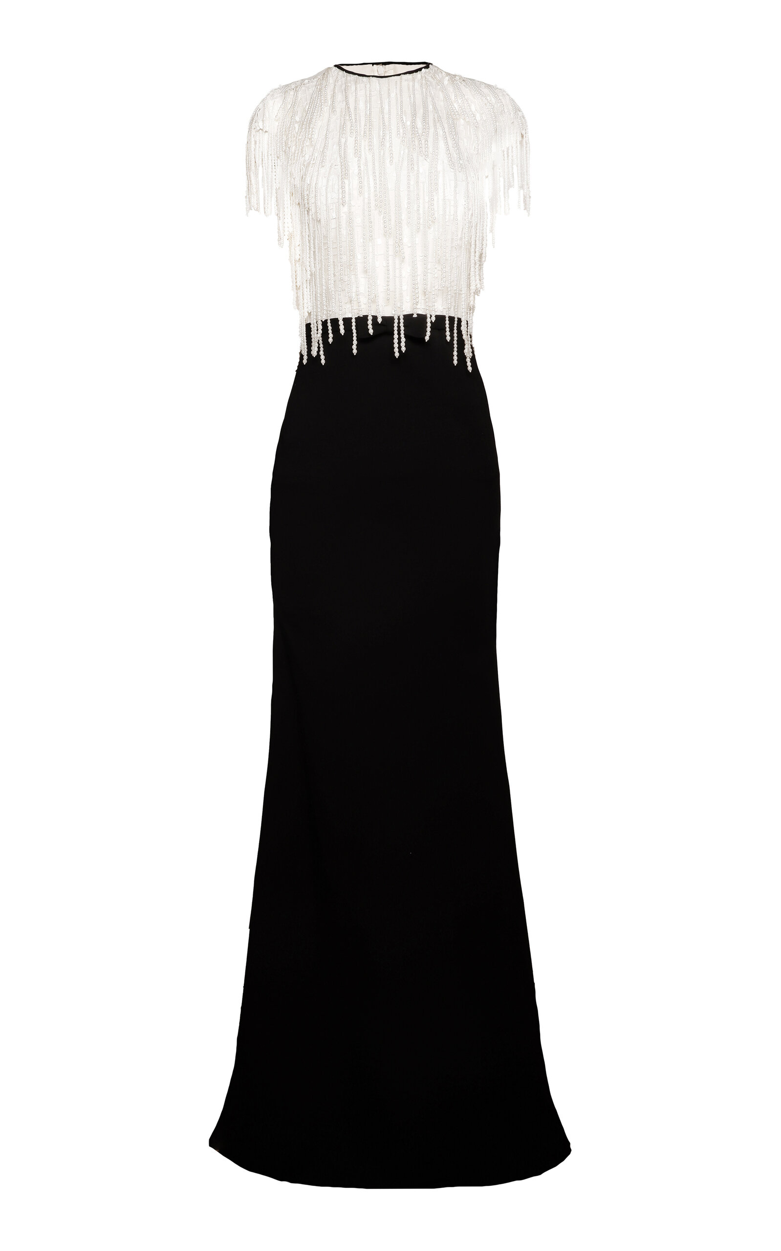 Fringed Beaded-Pearl Gown