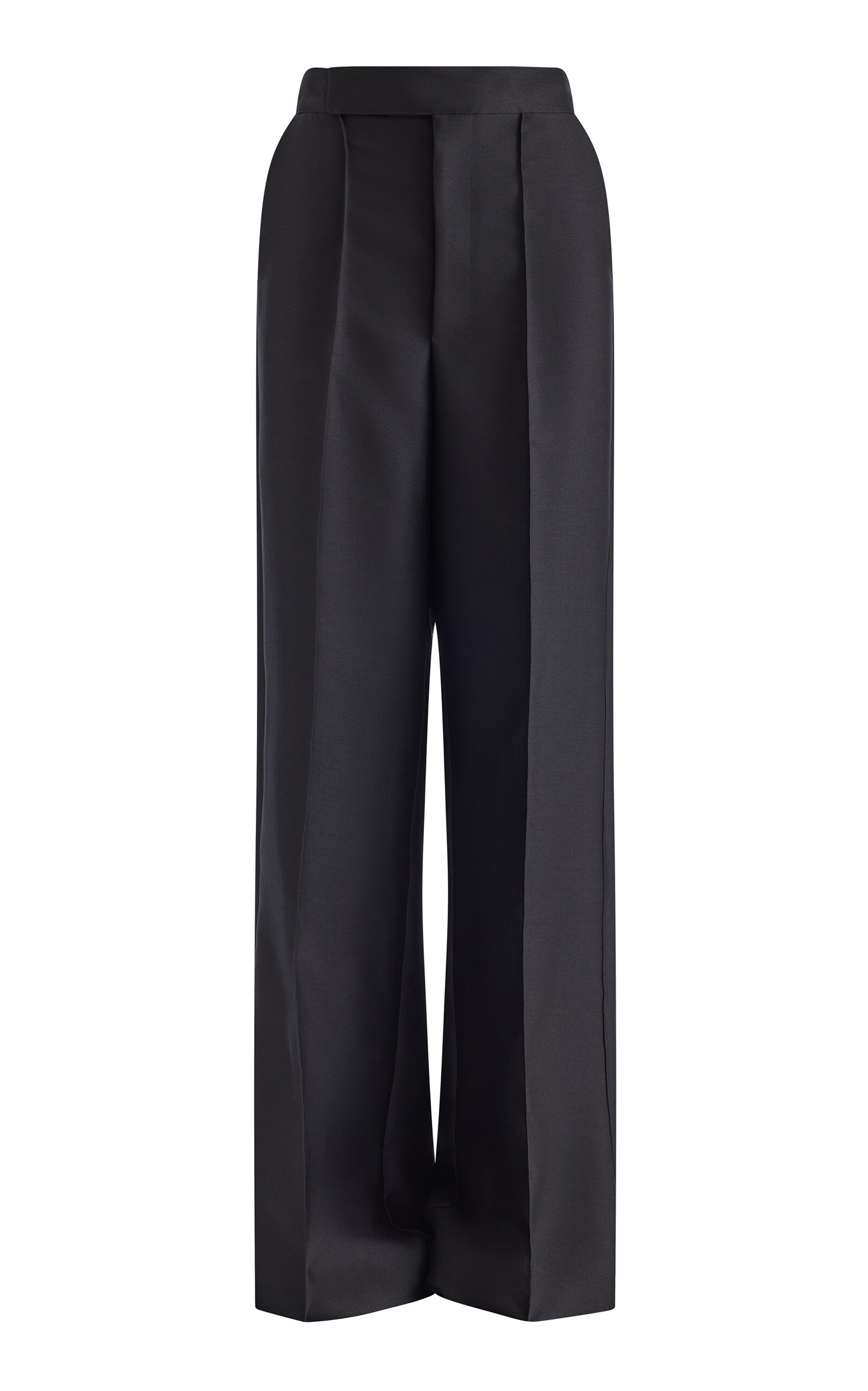 Rival High-Rise Wool-Silk Pants