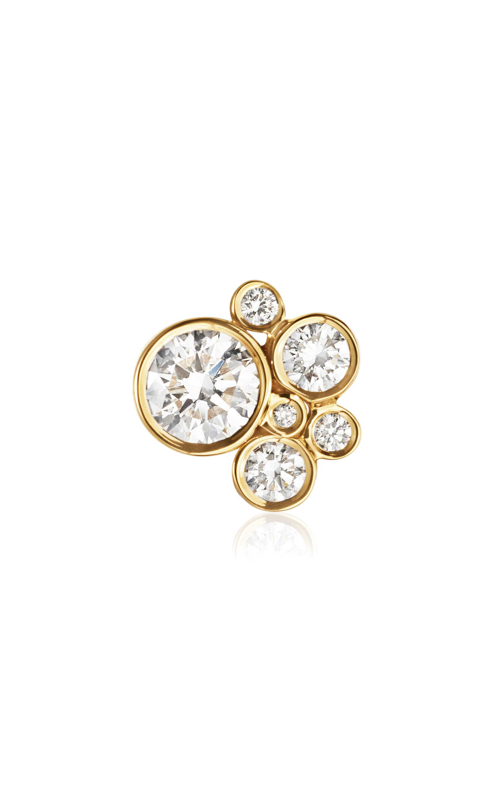 18K Recycled Yellow Gold Bisou Diamant Single Earring