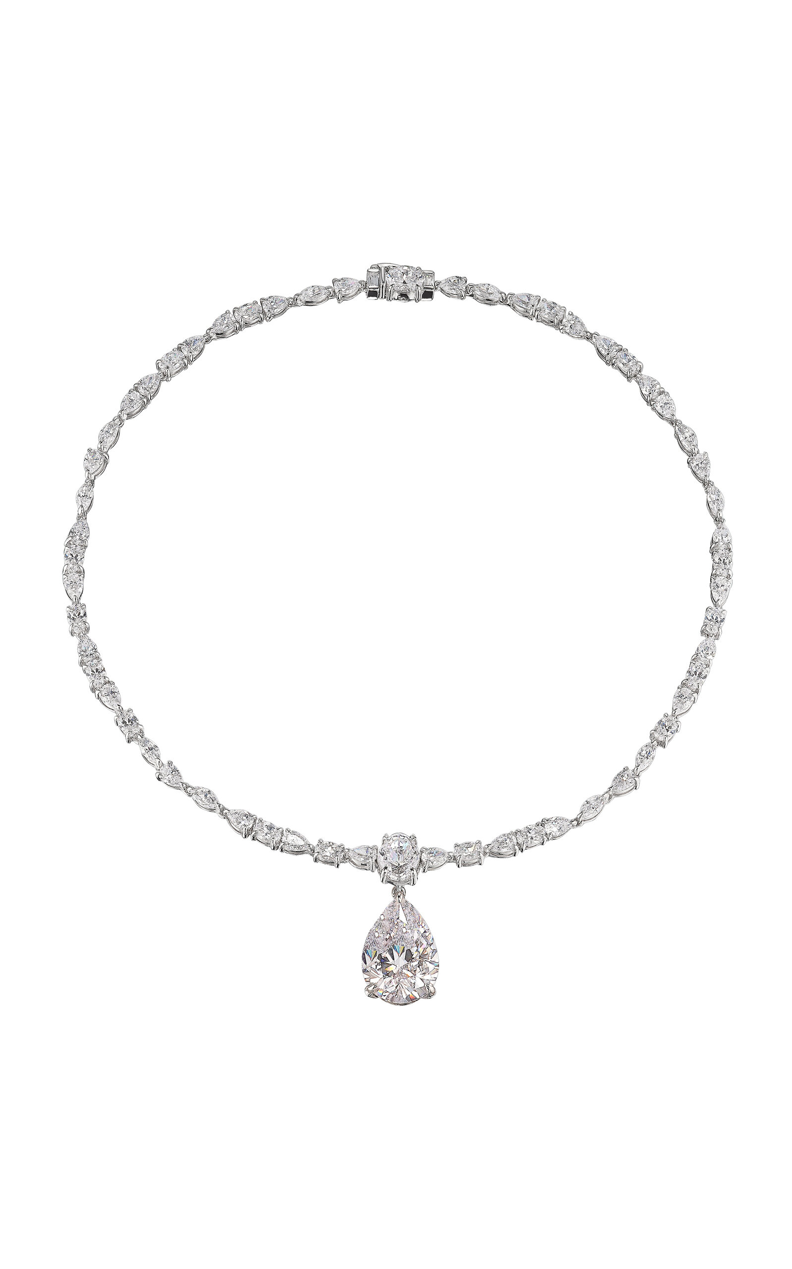 18k White Gold and Rhodium Vermeil Satine Diamond Spectra Necklace