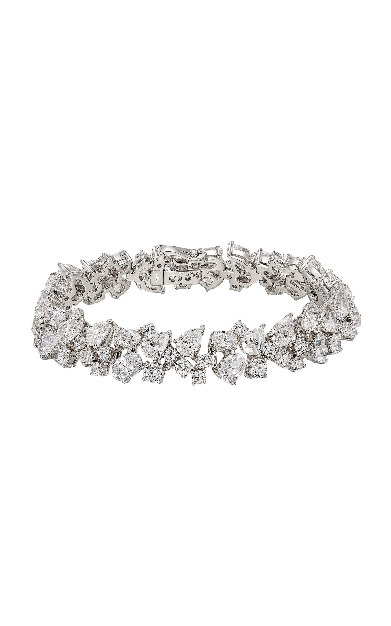 18k White Gold and Rhodium Vermeil Diamond Garden Of Eden Bracelet