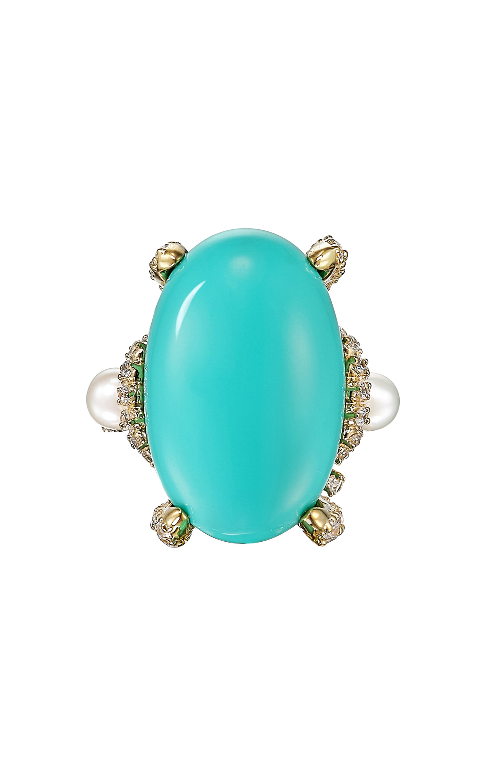 18k Yellow Gold Vermeil Turquoise Mermaid Ring