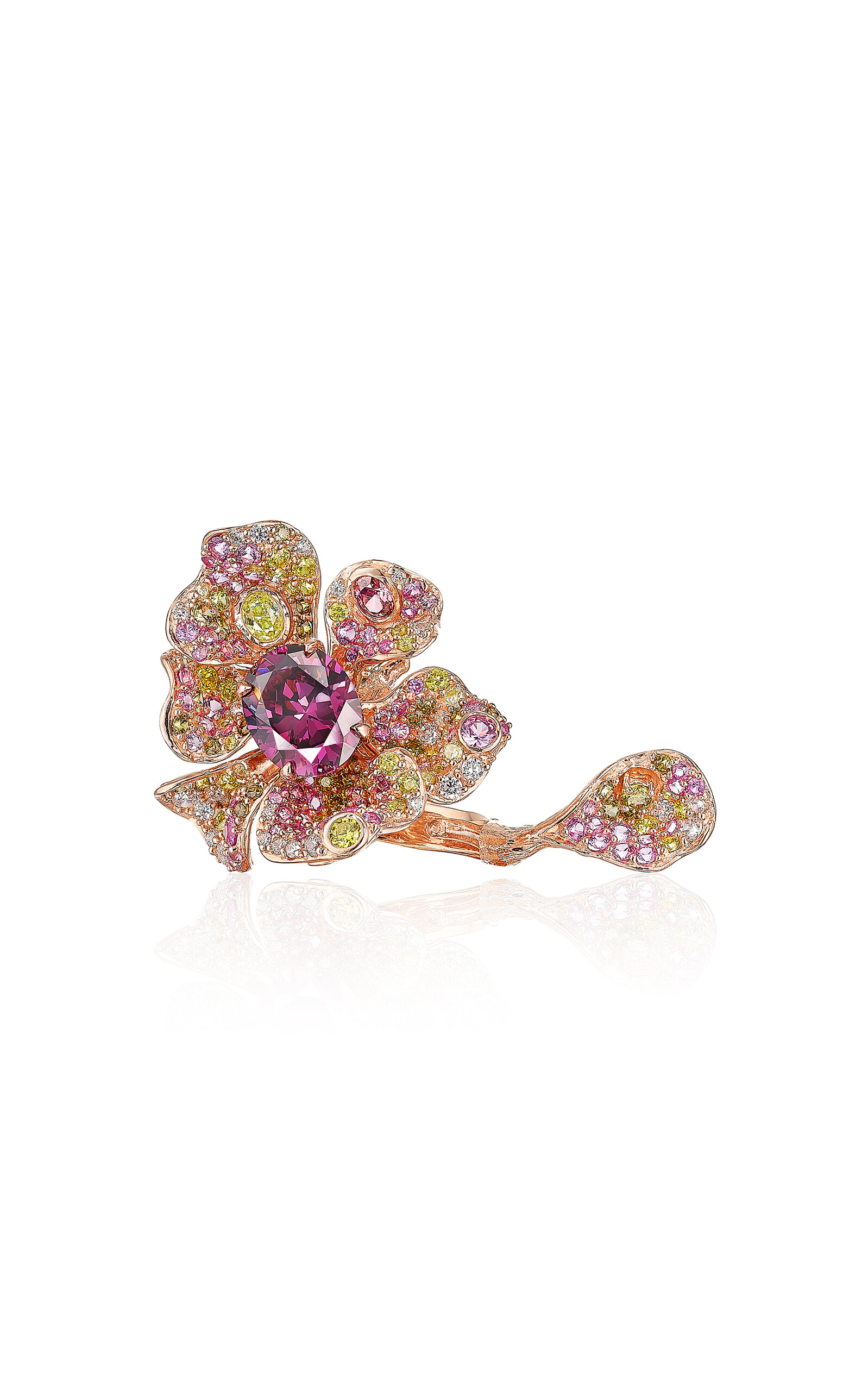 18k Rose Gold Vermeil Tourmaline Peony Ring