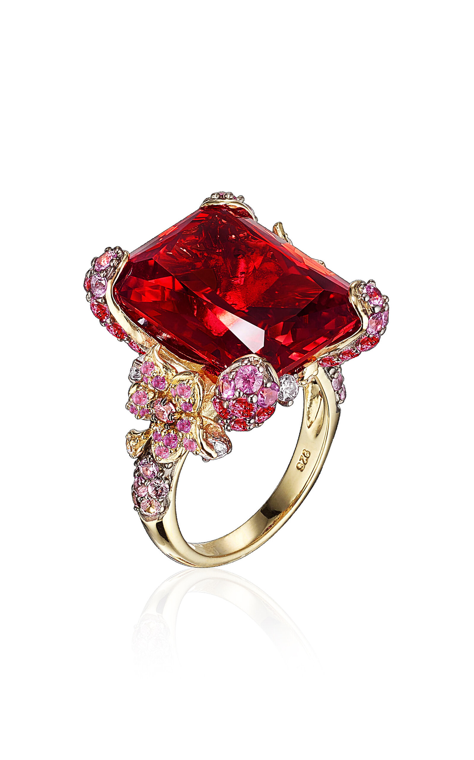 18k Yellow Gold Vermeil Ruby Cinderella Ring