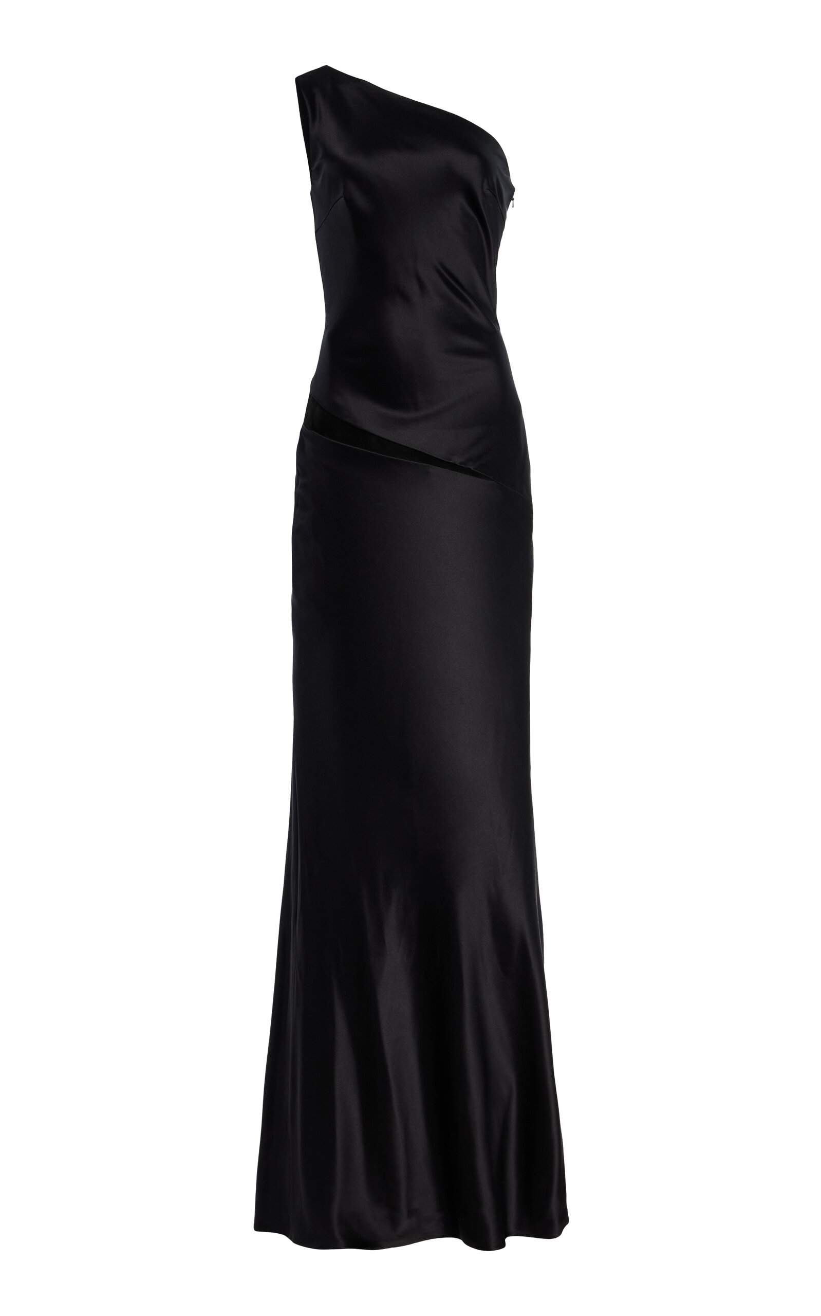 Single Shoulder Silk Gown