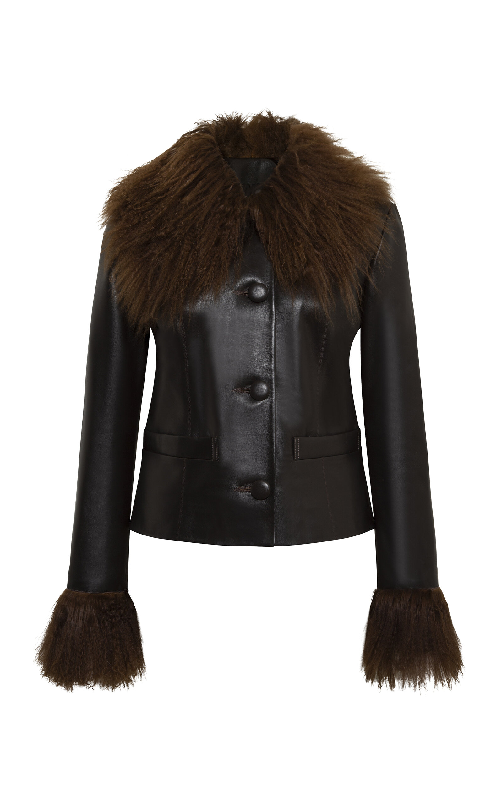 SIEDRÉS Ronch Shearling-Trimmed Leather Jacket