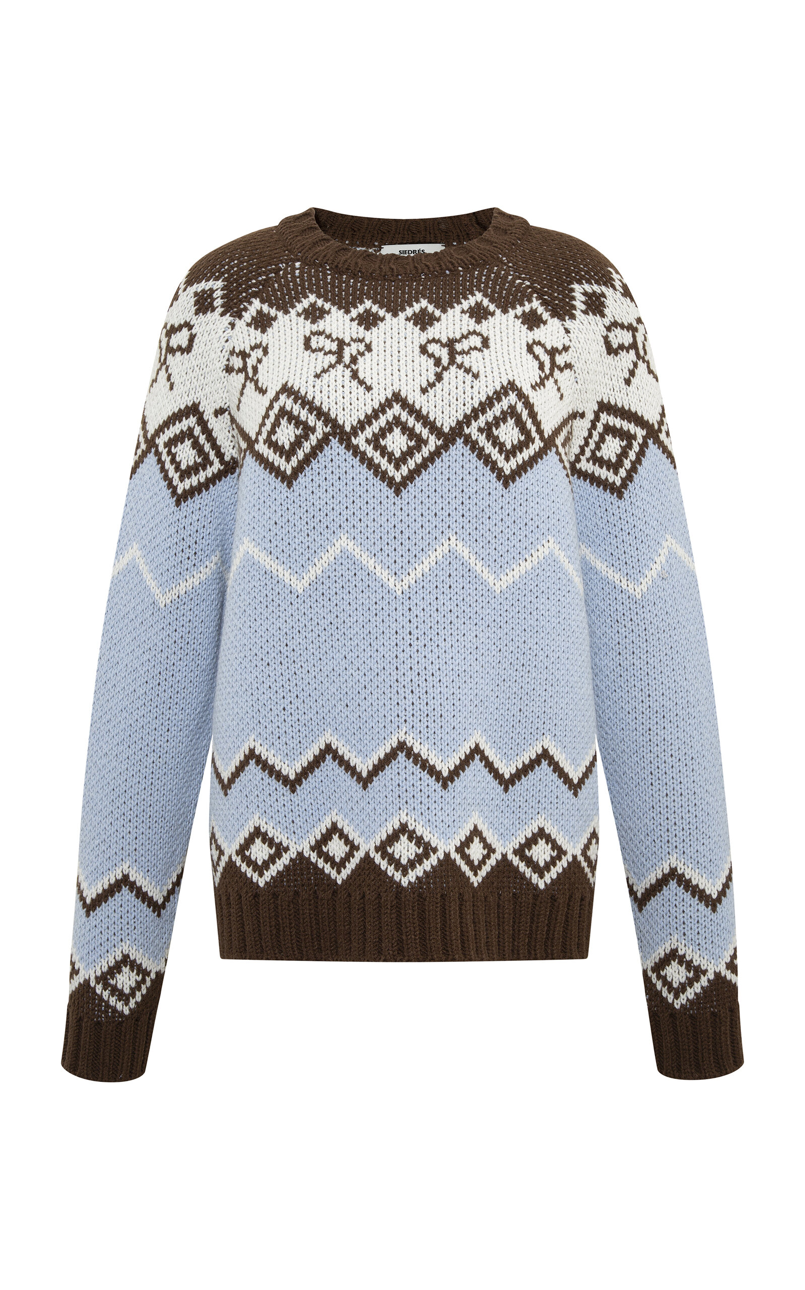 SIEDRÉS Celeste Wool Jacquard-Knit Sweater