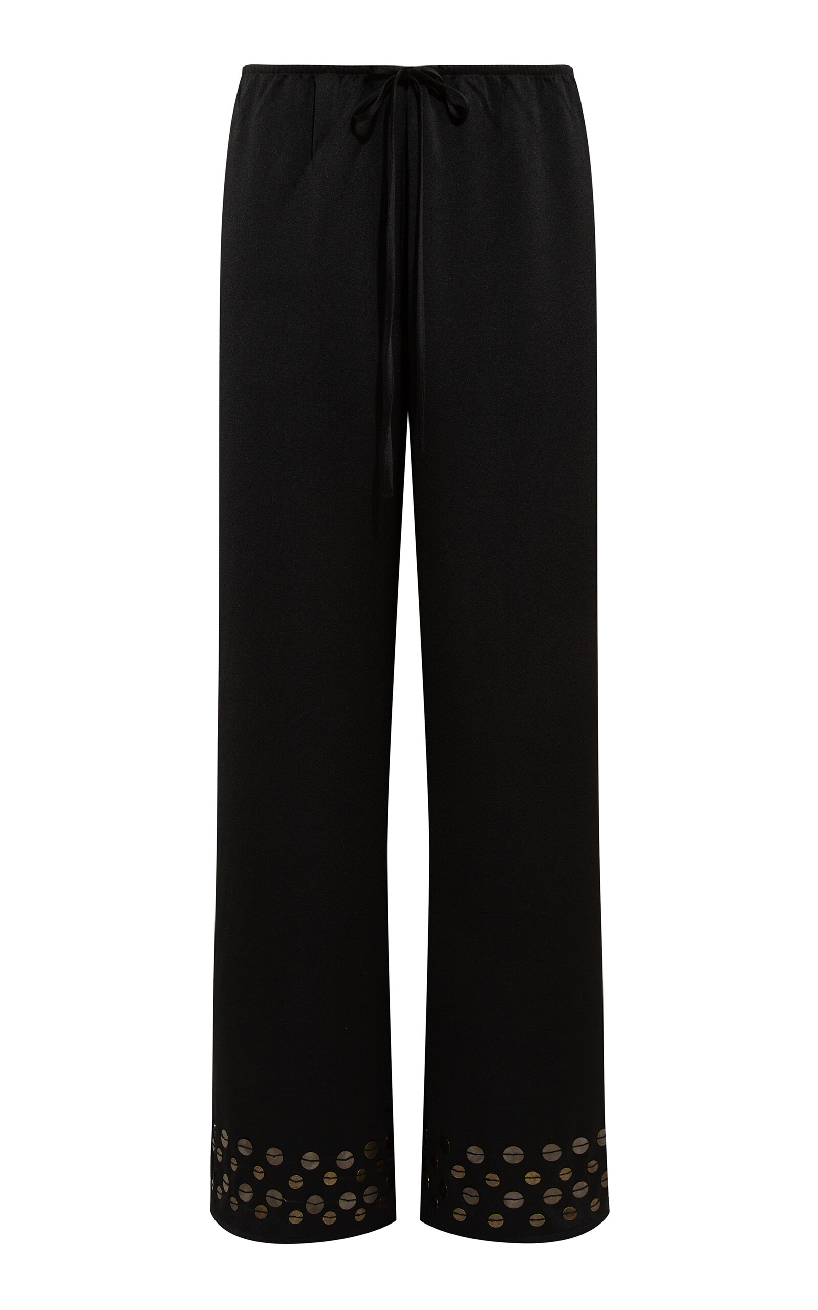 SIEDRÉS Manoce Embellished Satin Wide-Leg Pants