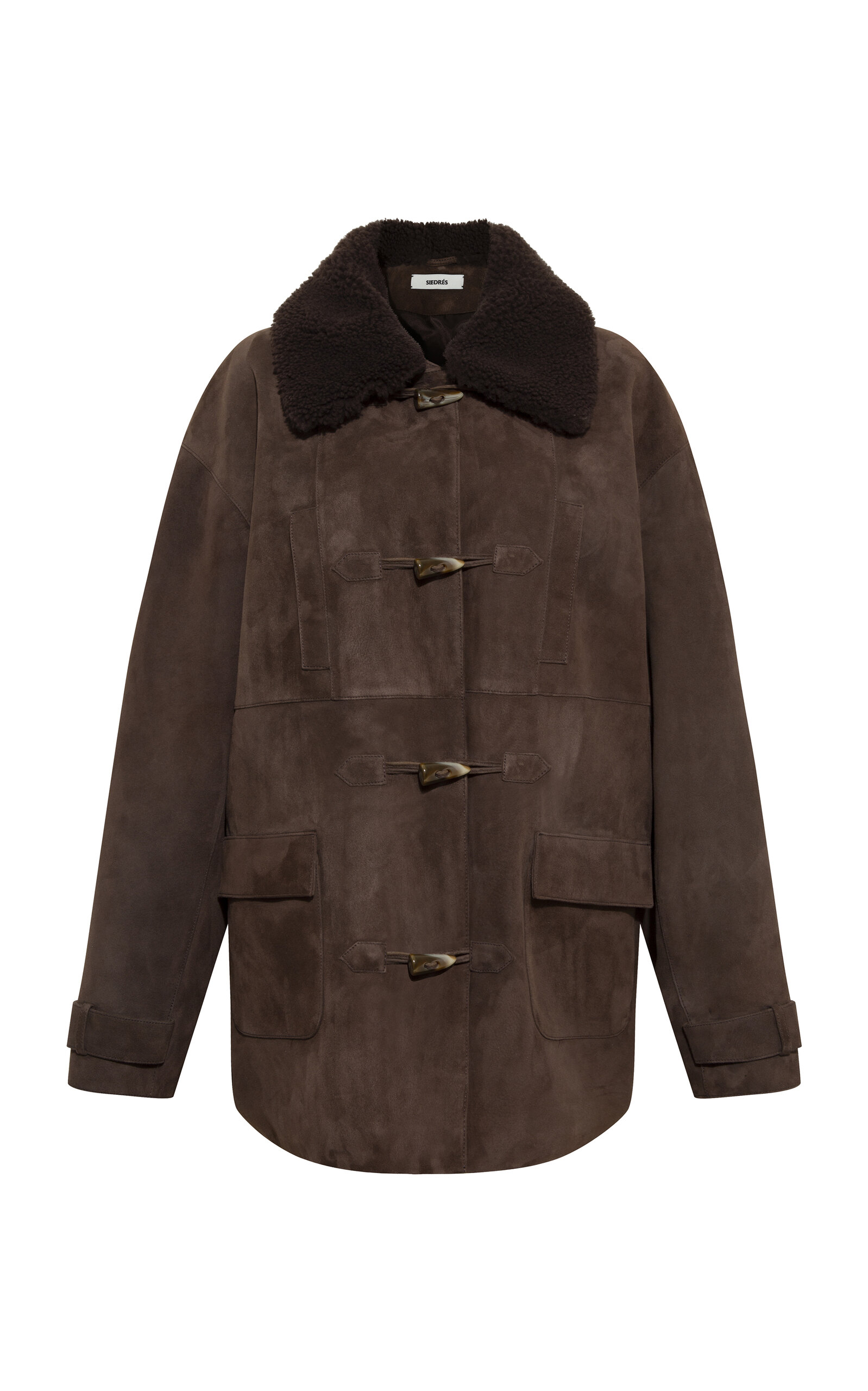 SIEDRÉS Theo Shearling-Trimmed Suede Jacket