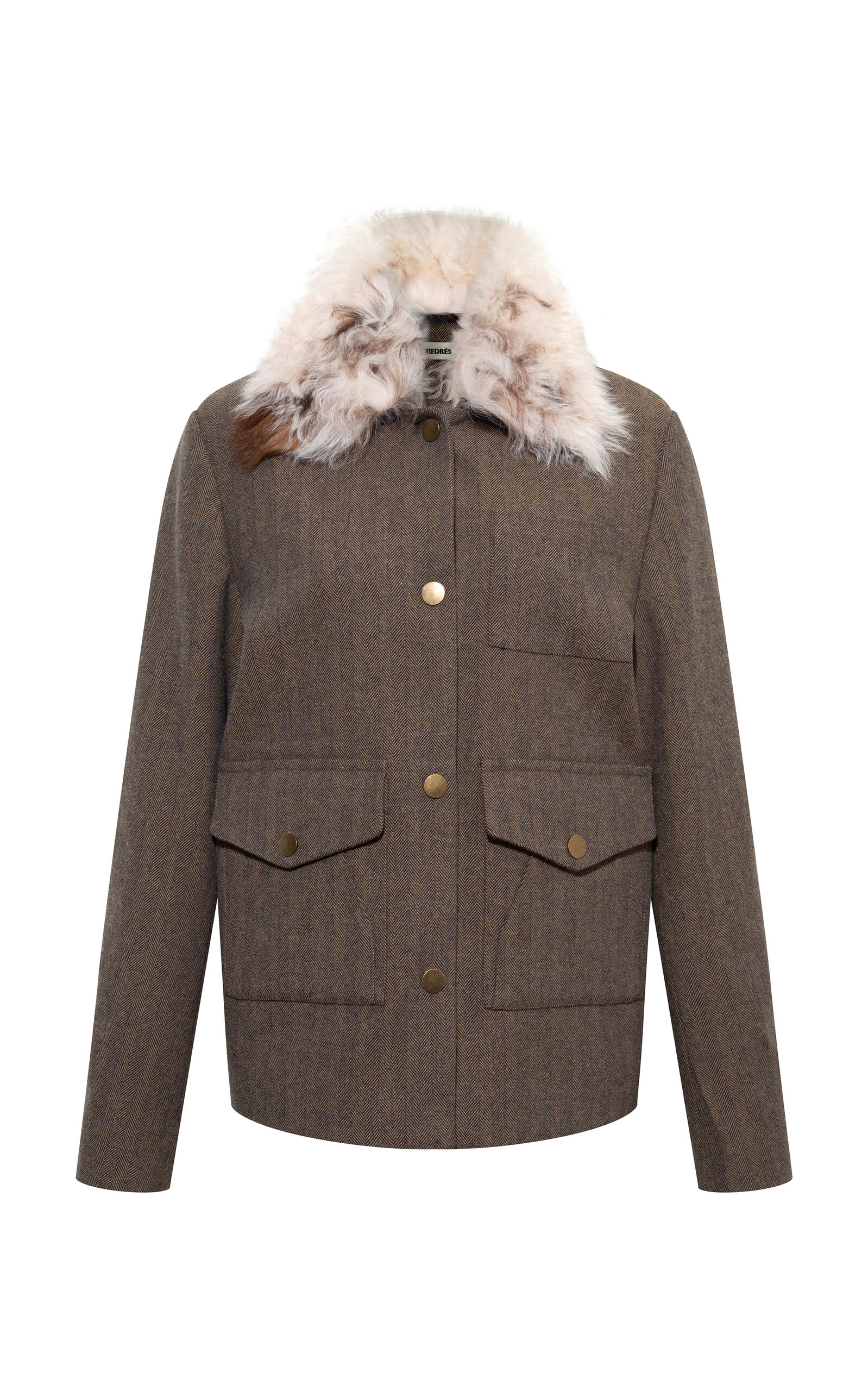 SIEDRÉS Harper Shearling-Trimmed Wool-Blend Jacket