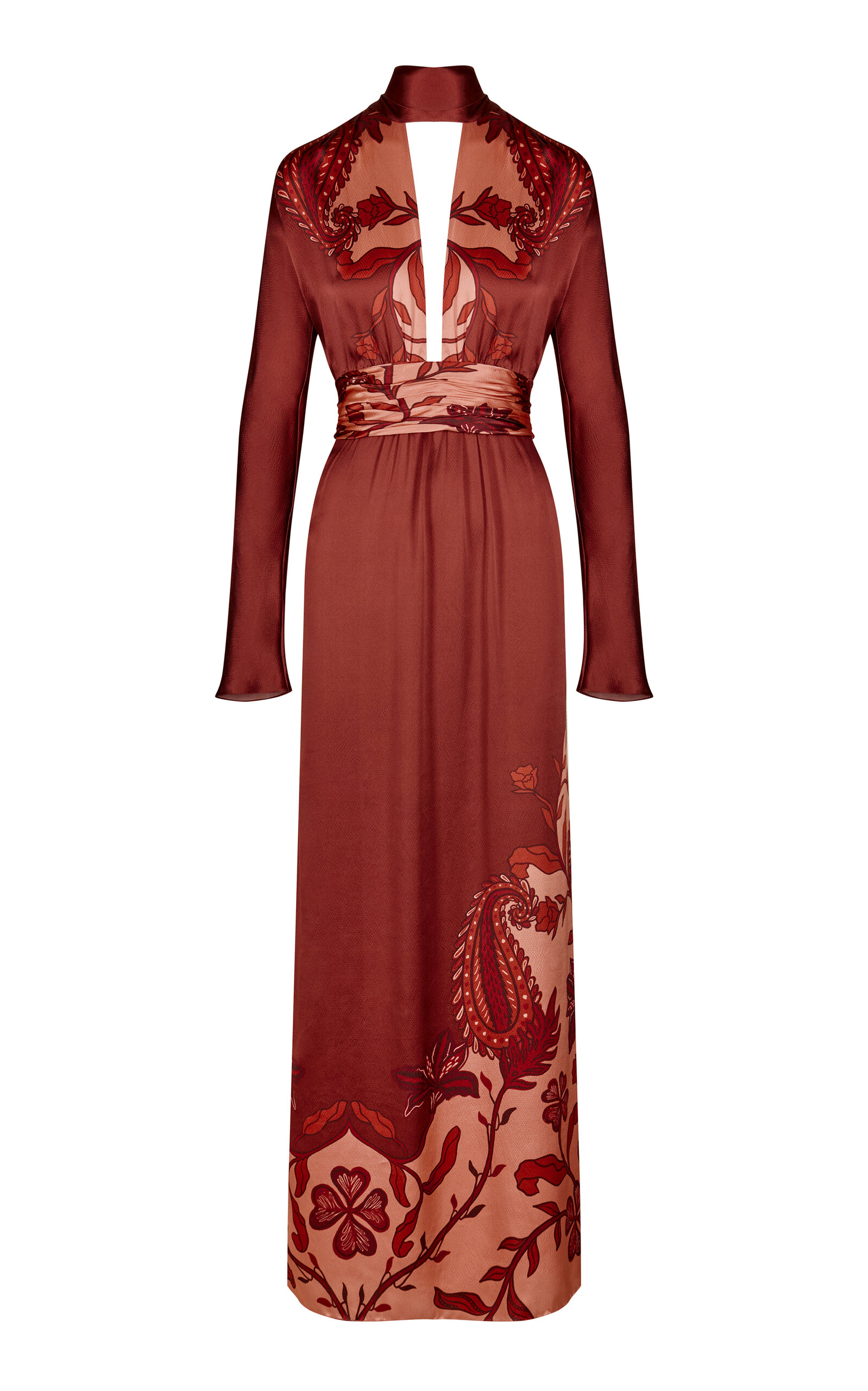 Marsala Artistic Lifestyle Silk Maxi Dress