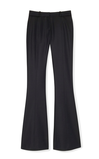 Navy Flared Molded Seamed Trousers by Prabal Gurung | Moda Operandi