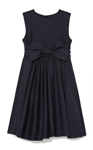 Navy Girls Front Tie Dress by Oscar de la Renta | Moda Operandi