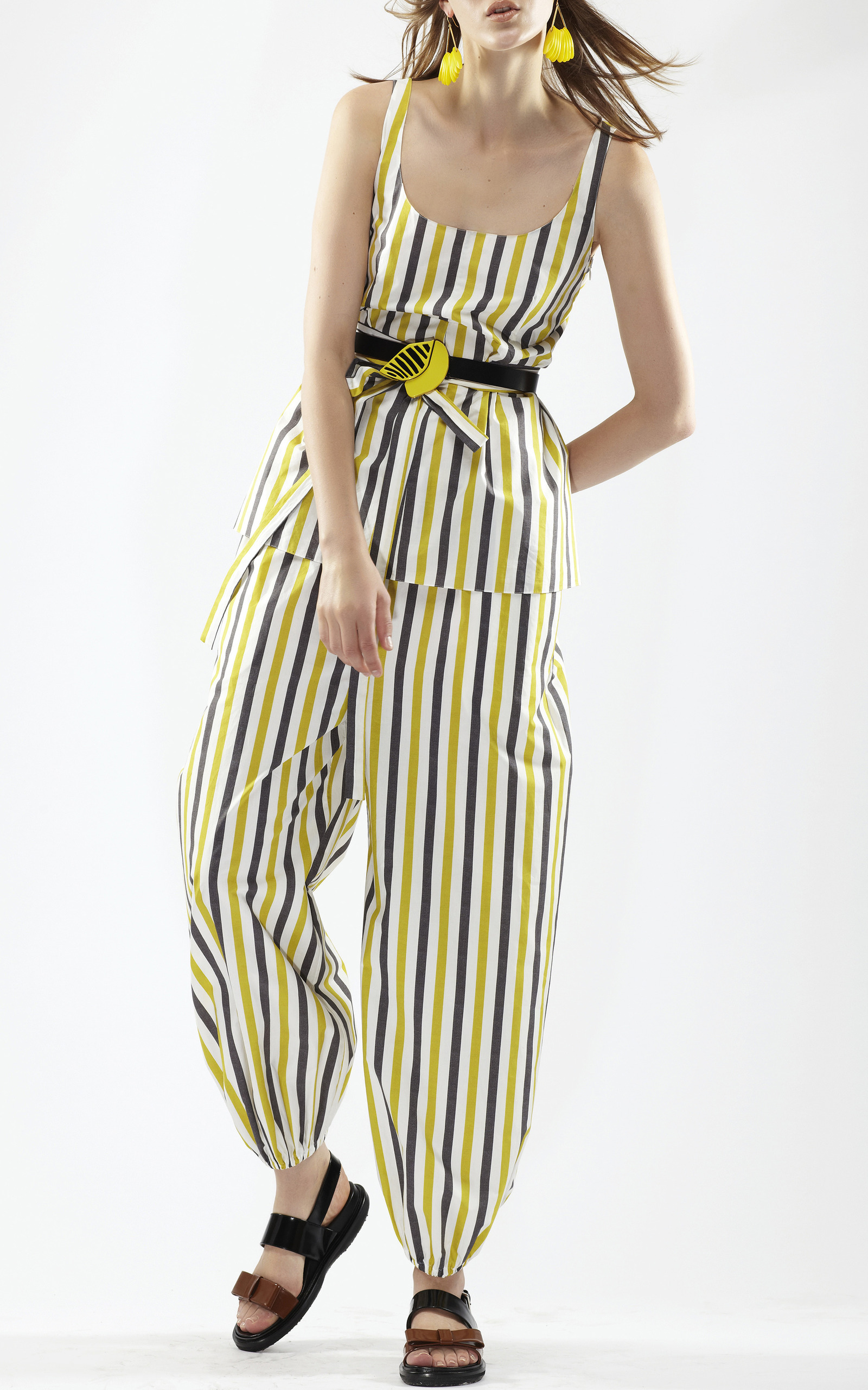 striped parachute pants