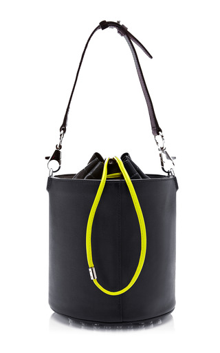Black Bucket Bag With Neon Strap by Alexander Wang | Moda Operandi