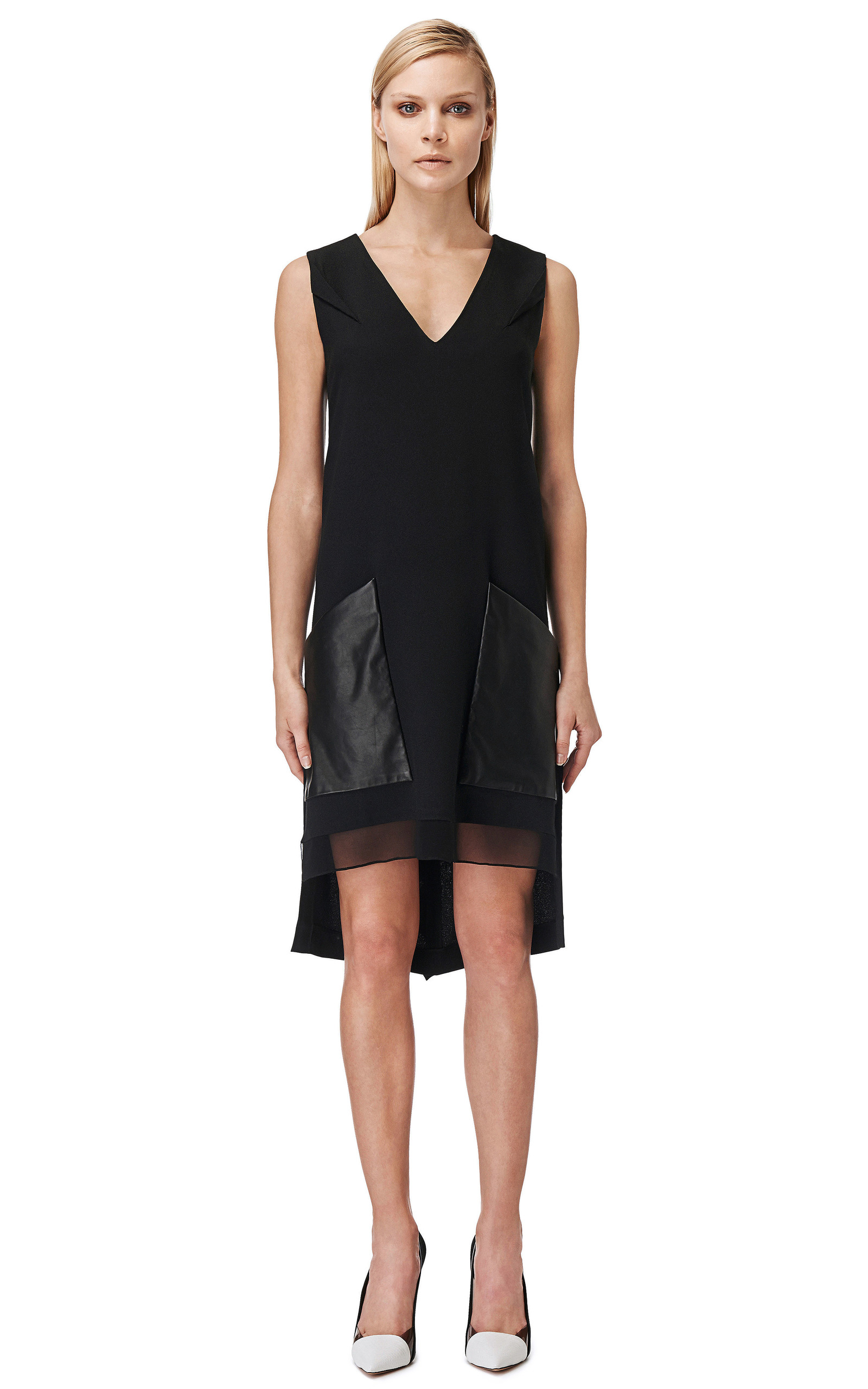 Sleeveless Tunic Dress With Leather Pockets By Prabal Gurung