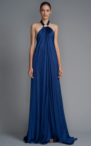 Reverse Halterneck Evening Gown by Salvatore Ferragamo | Moda Operandi