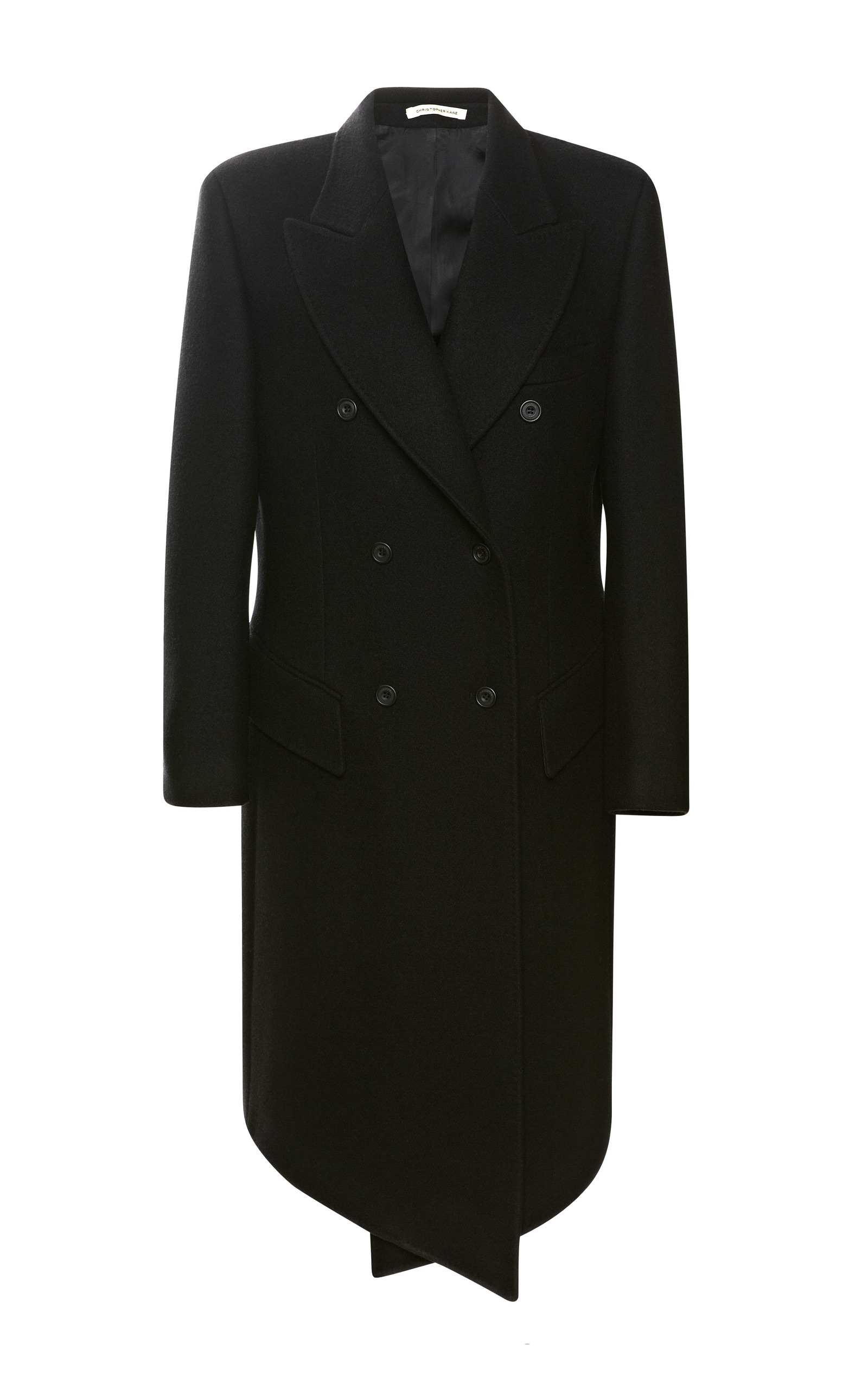 Black Double Cady Coat by Christopher Kane | Moda Operandi