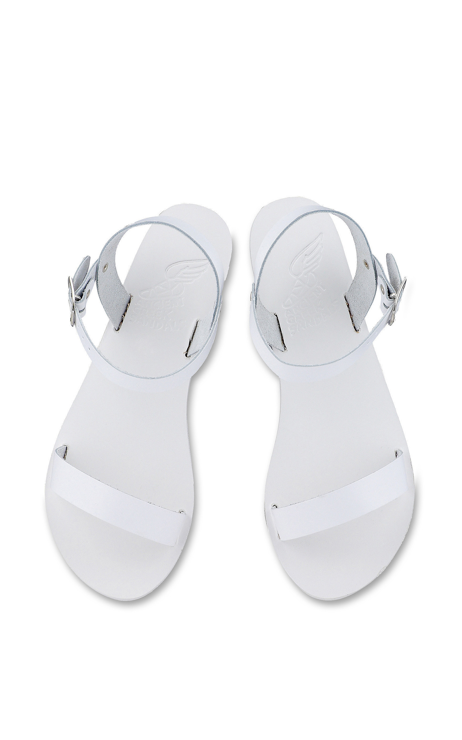 all white sandals