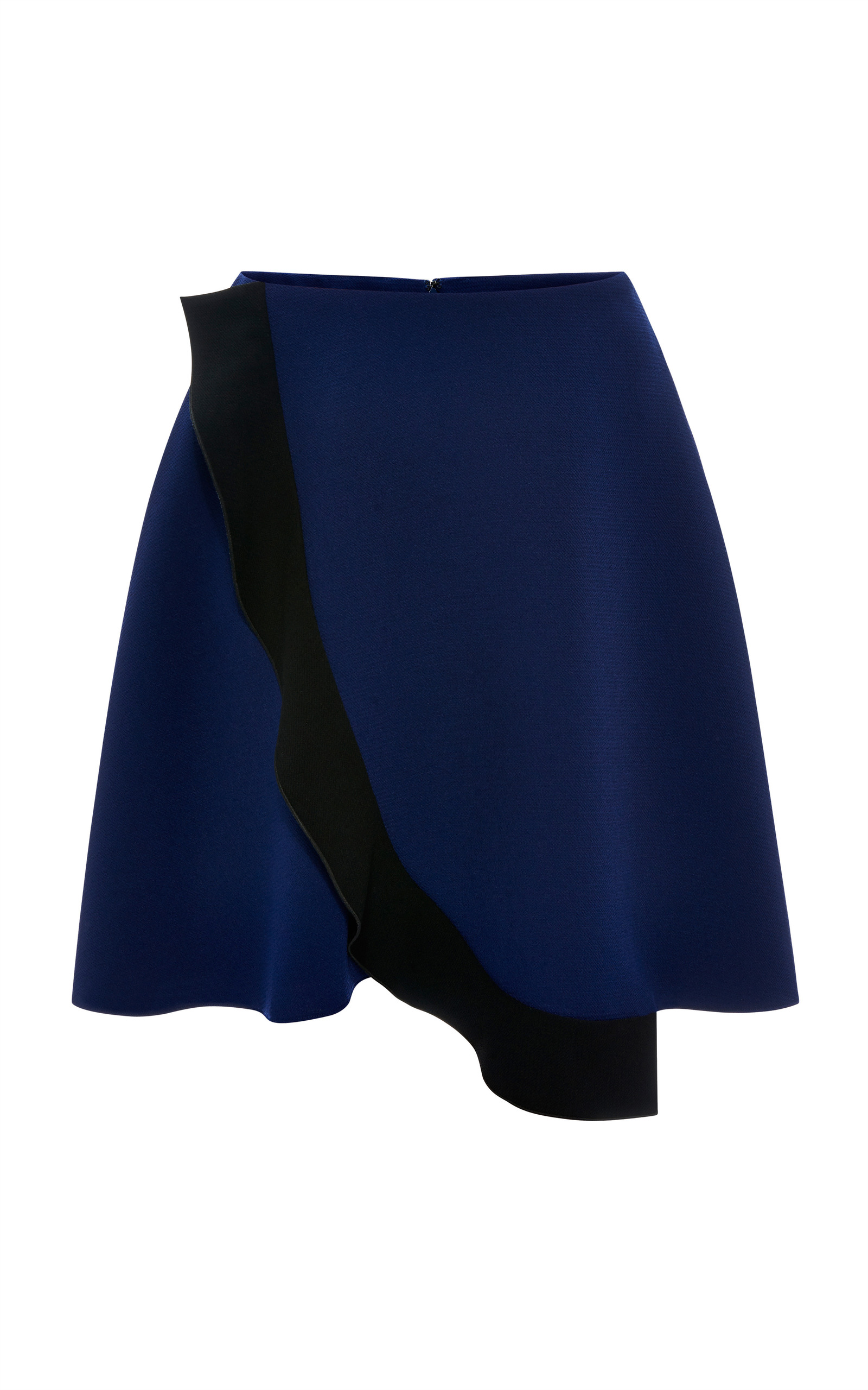 Ink Blue Crepe Wrap Front Circle Skirt by Prabal | Moda Operandi