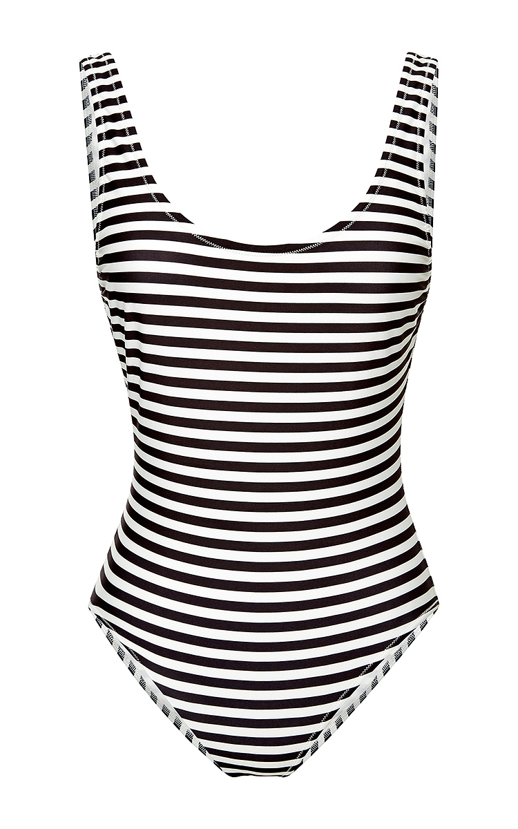 horizontal striped one piece swimsuit