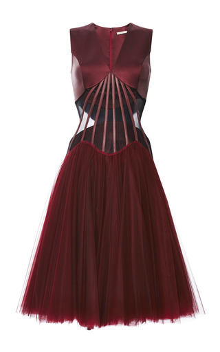 Abstract Boning Dress With Full Tulle Skirt by | Moda Operandi