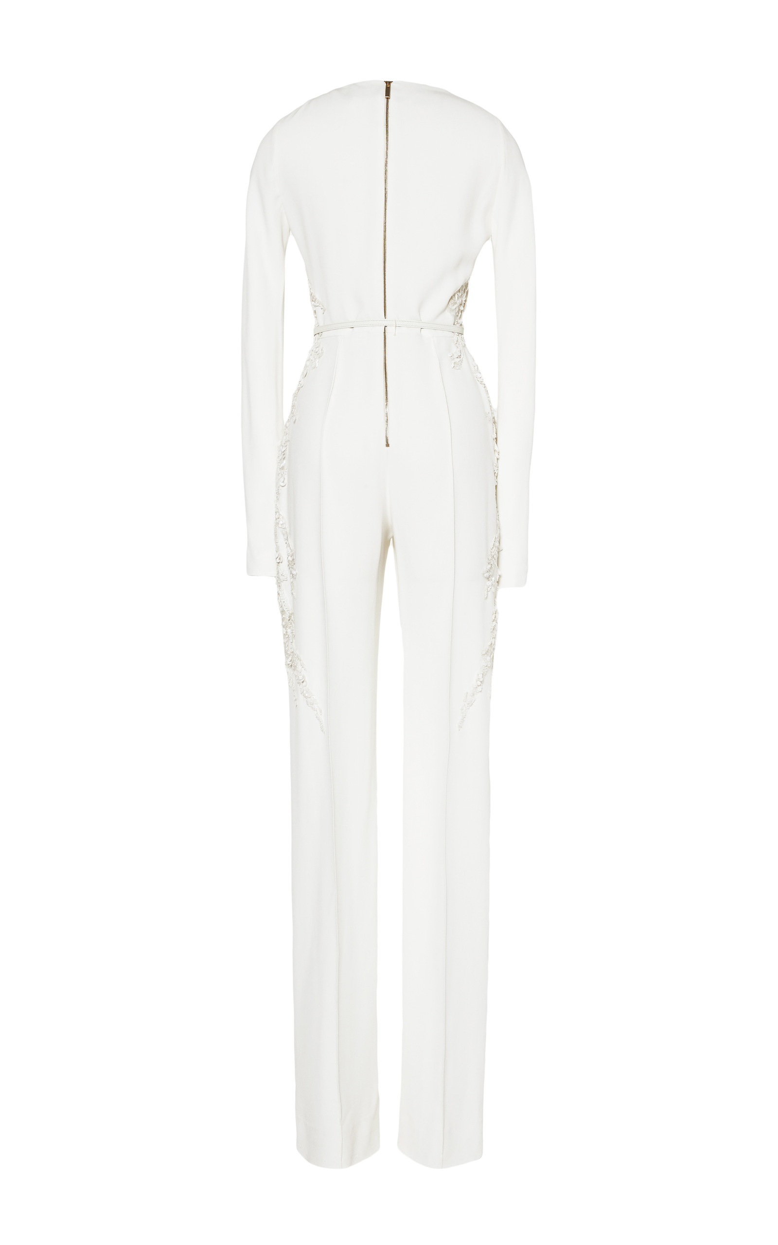 white stretch jumpsuit