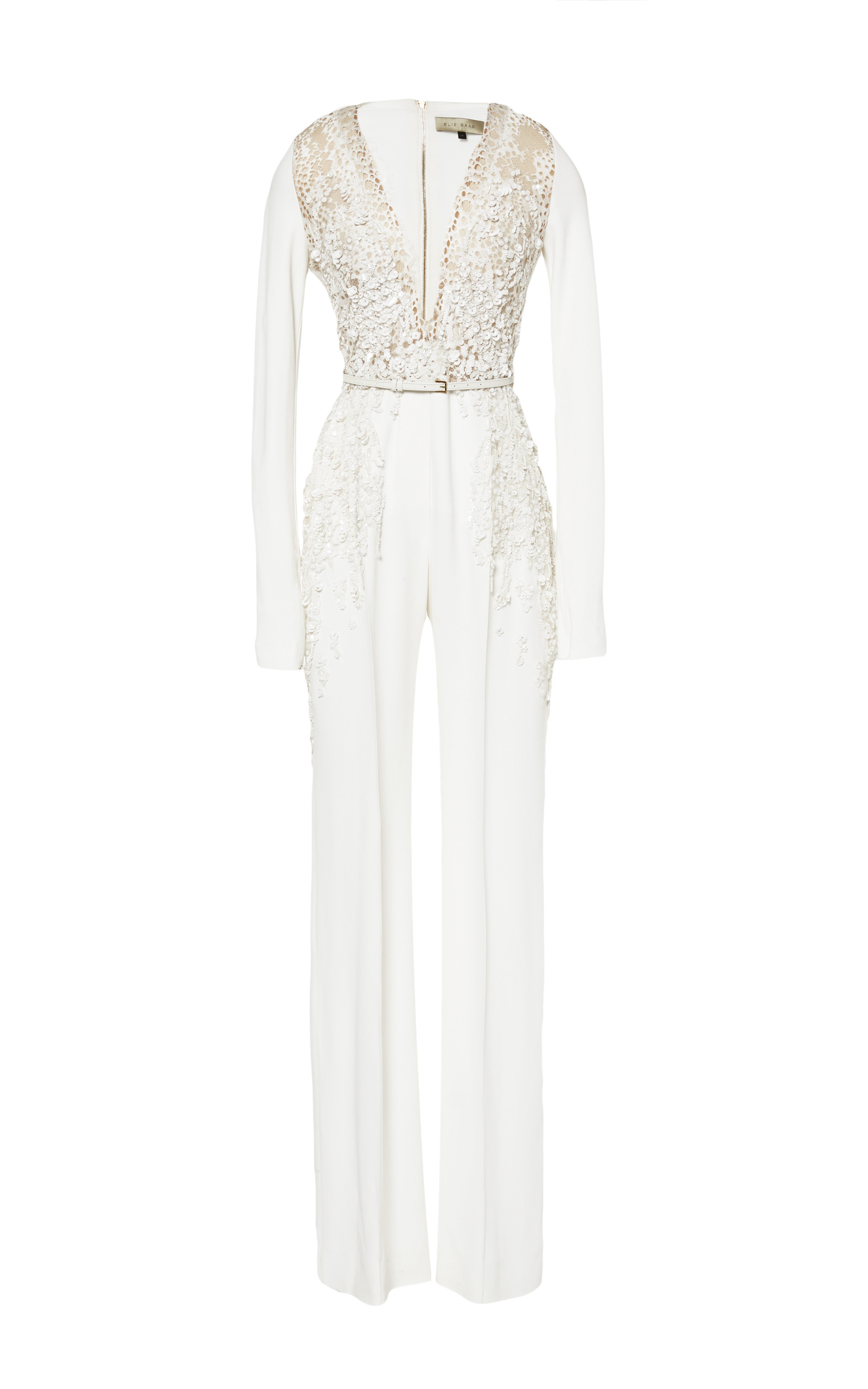 white stretch jumpsuit