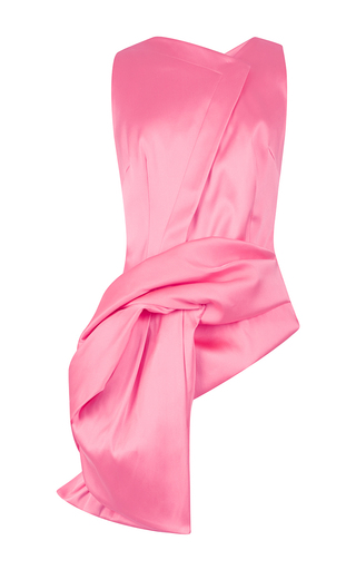 Hot Pink Duchesse Draped Sleeveless Blouse by Antonio | Moda Operandi