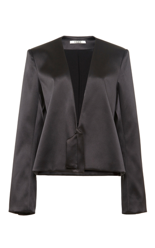 Satin Insert Crop Jacket by CADE | Moda Operandi