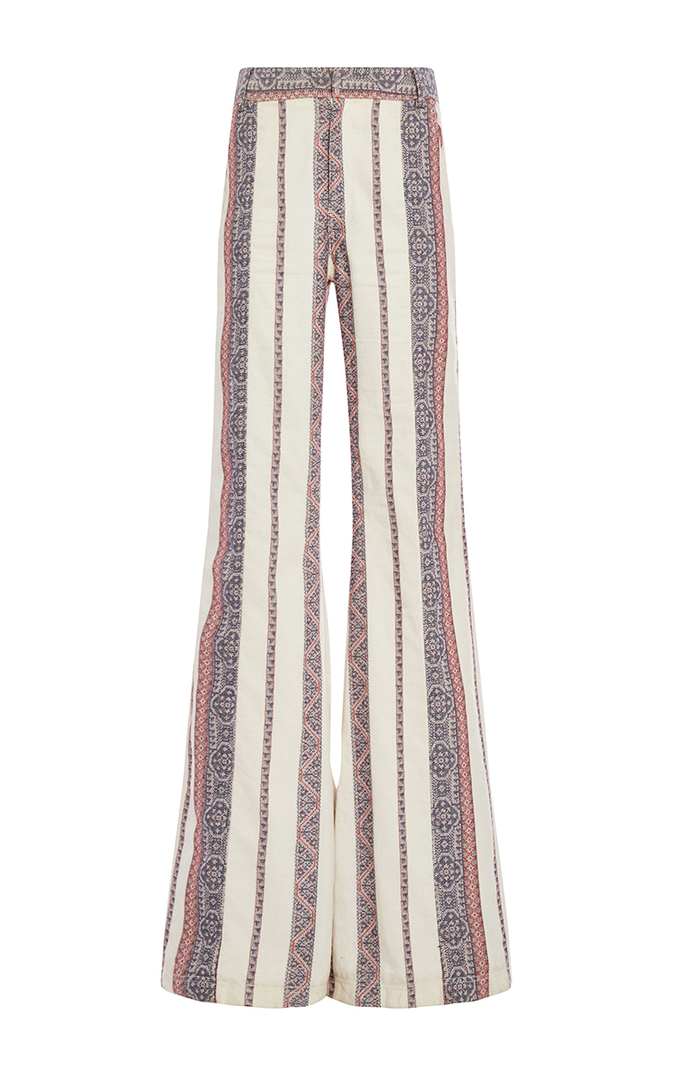 patterned linen pants