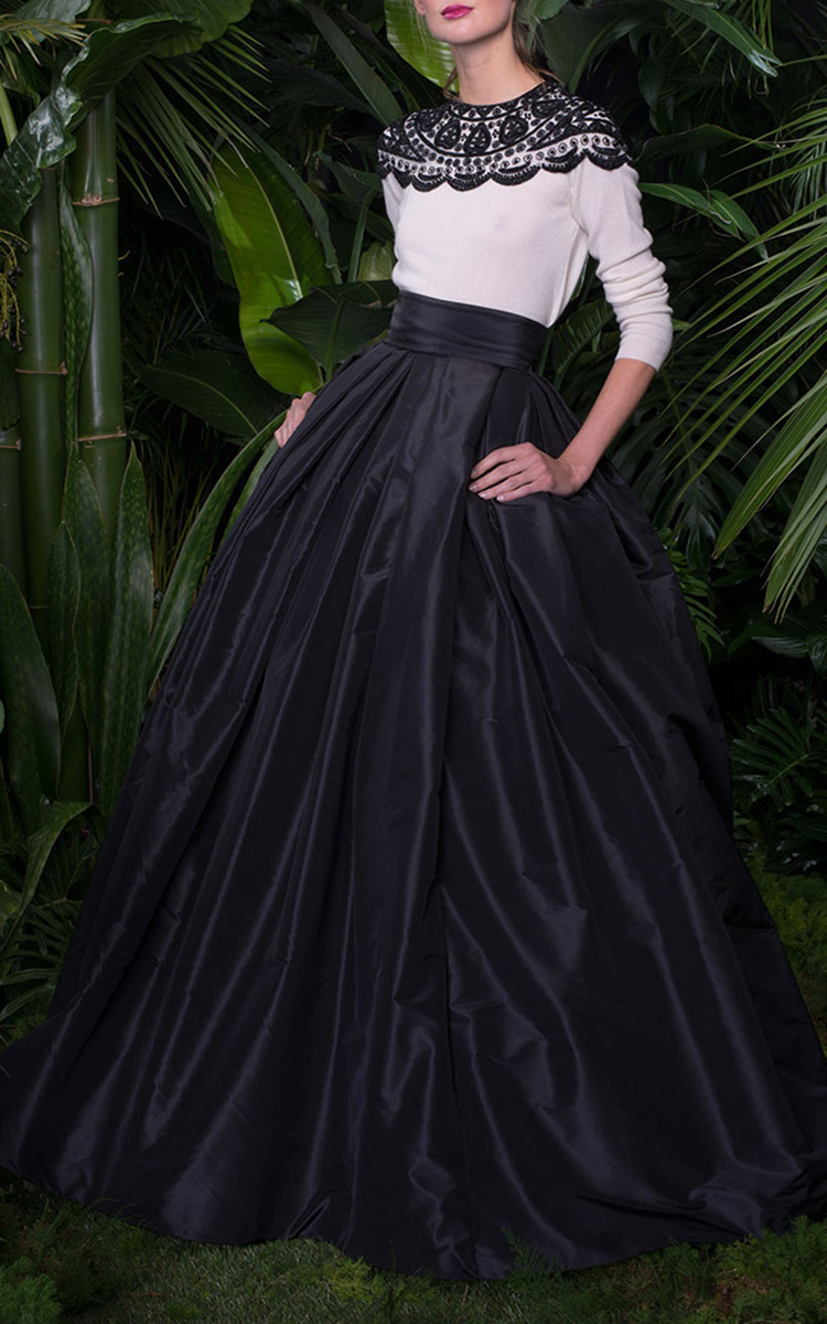 long black taffeta skirt