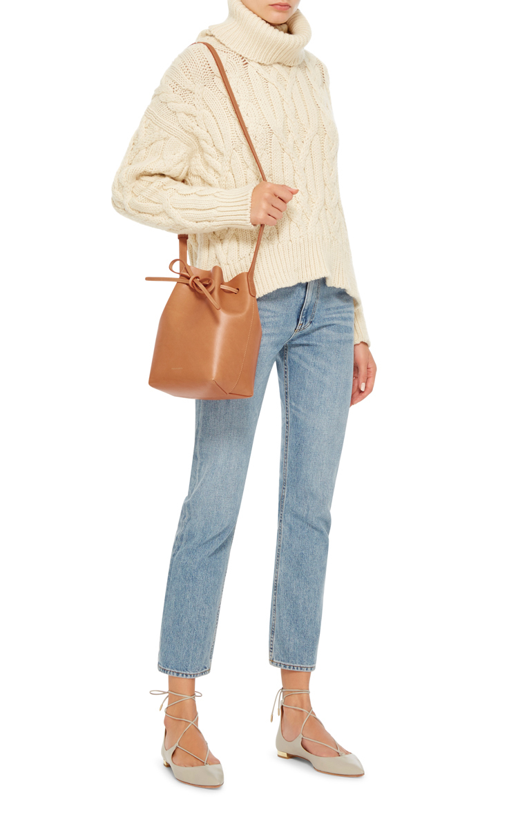 mansur gavriel tan bucket bag