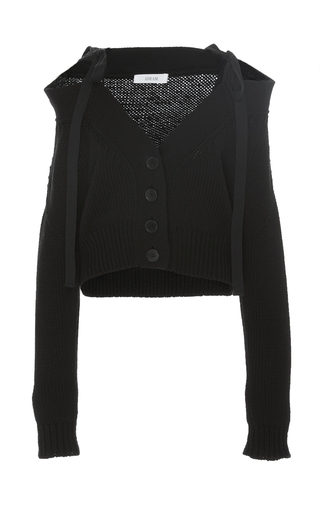 Black Chunky Off-The-Shoulder Cardigan by Adeam | Moda Operandi