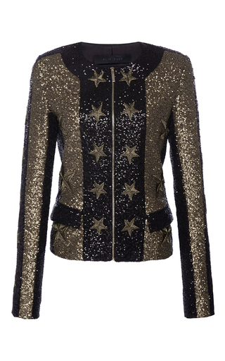 Zipped Paillettes Jacket With Stars Applications by | Moda Operandi