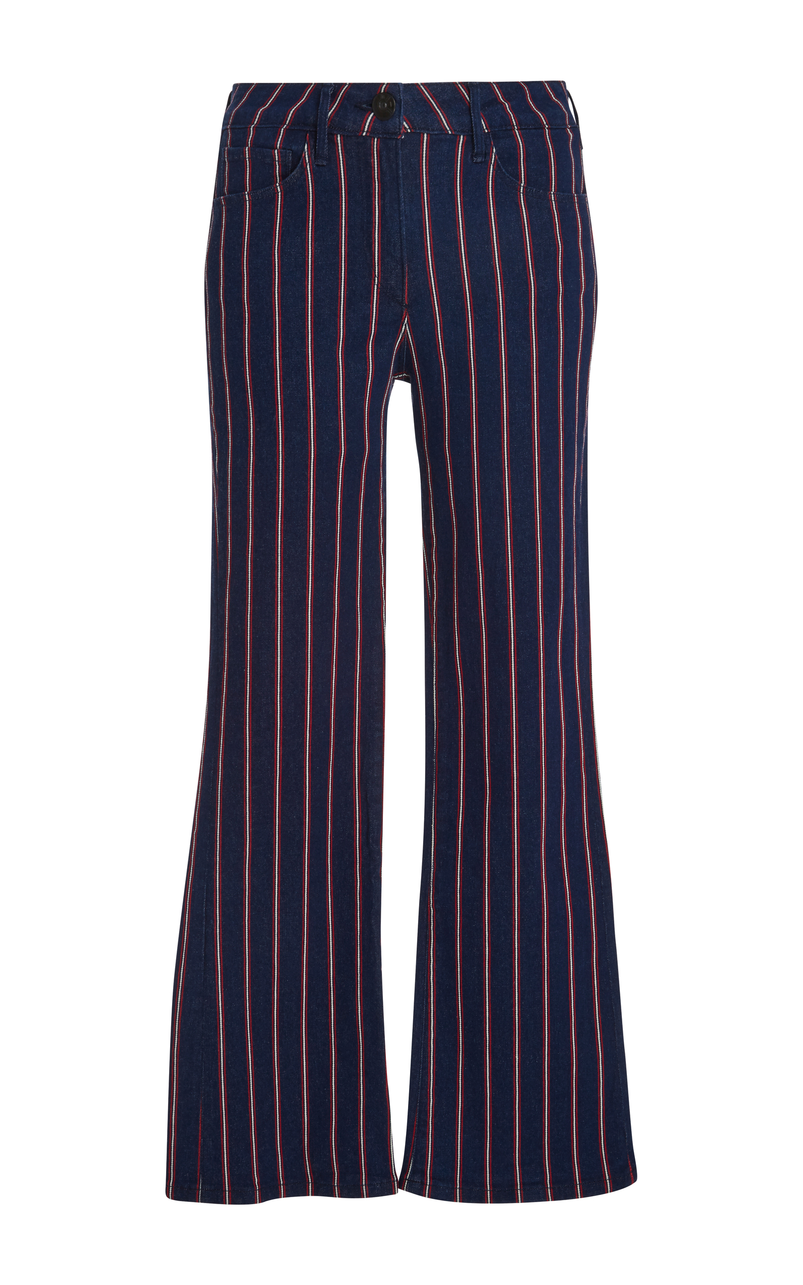 flare striped jeans