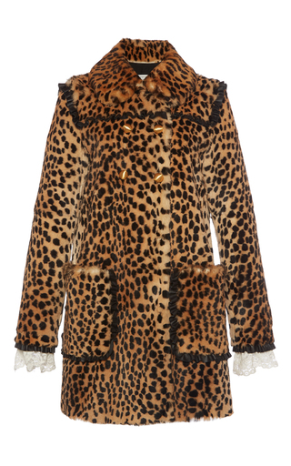 Double Breasted Animal Print Fur Coat by Philosophy di | Moda Operandi