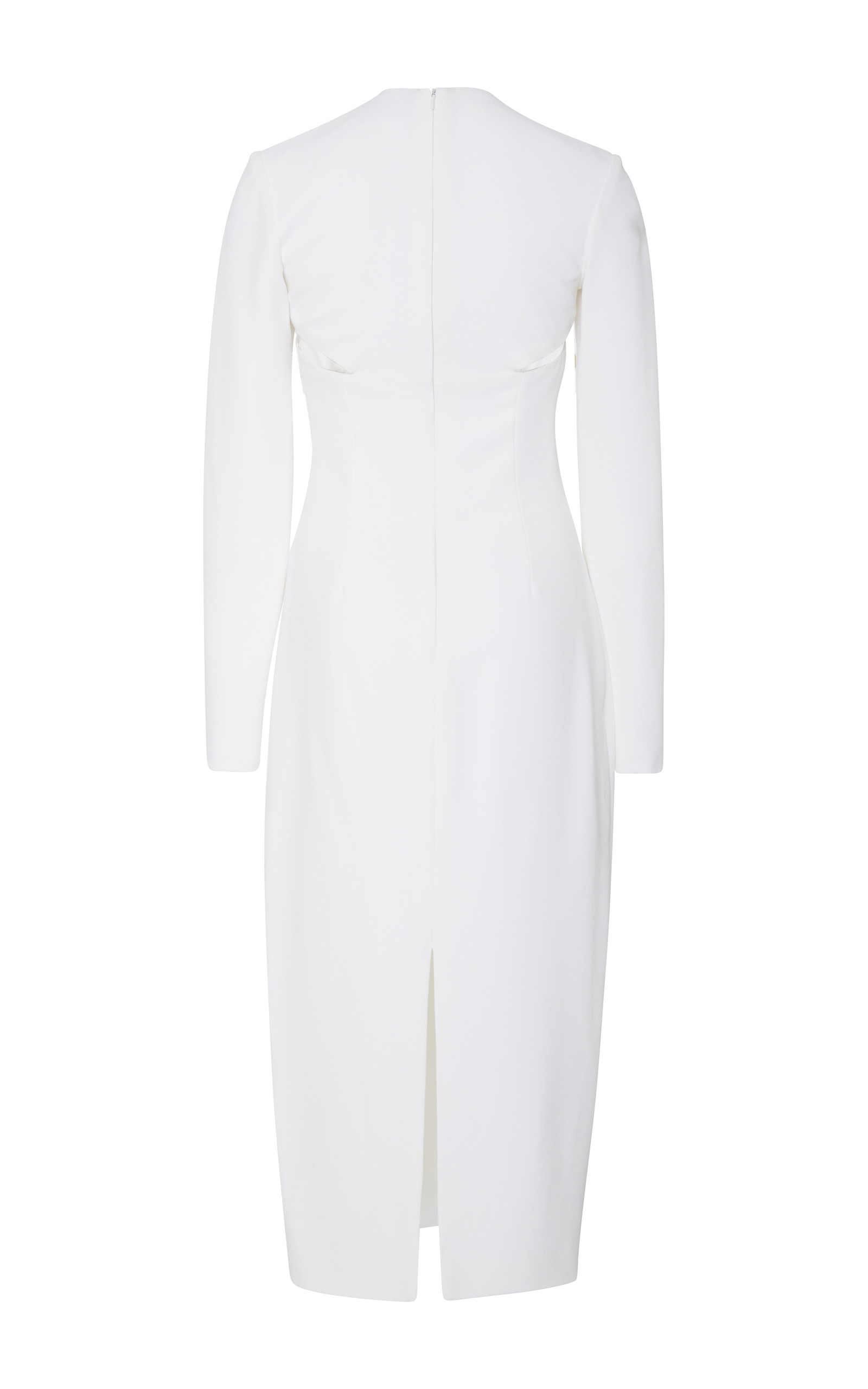 white long sleeve pencil dress