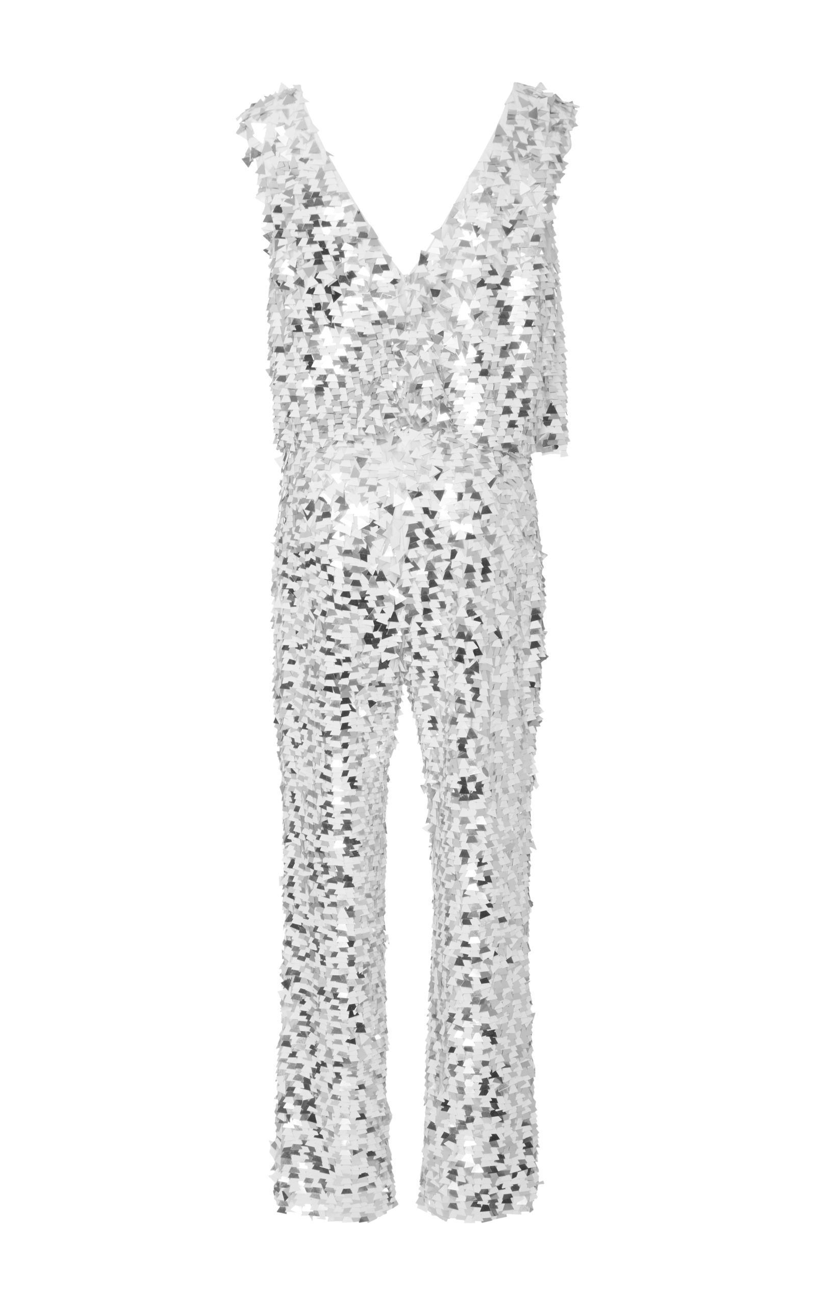 black and white sequin jumpsuit