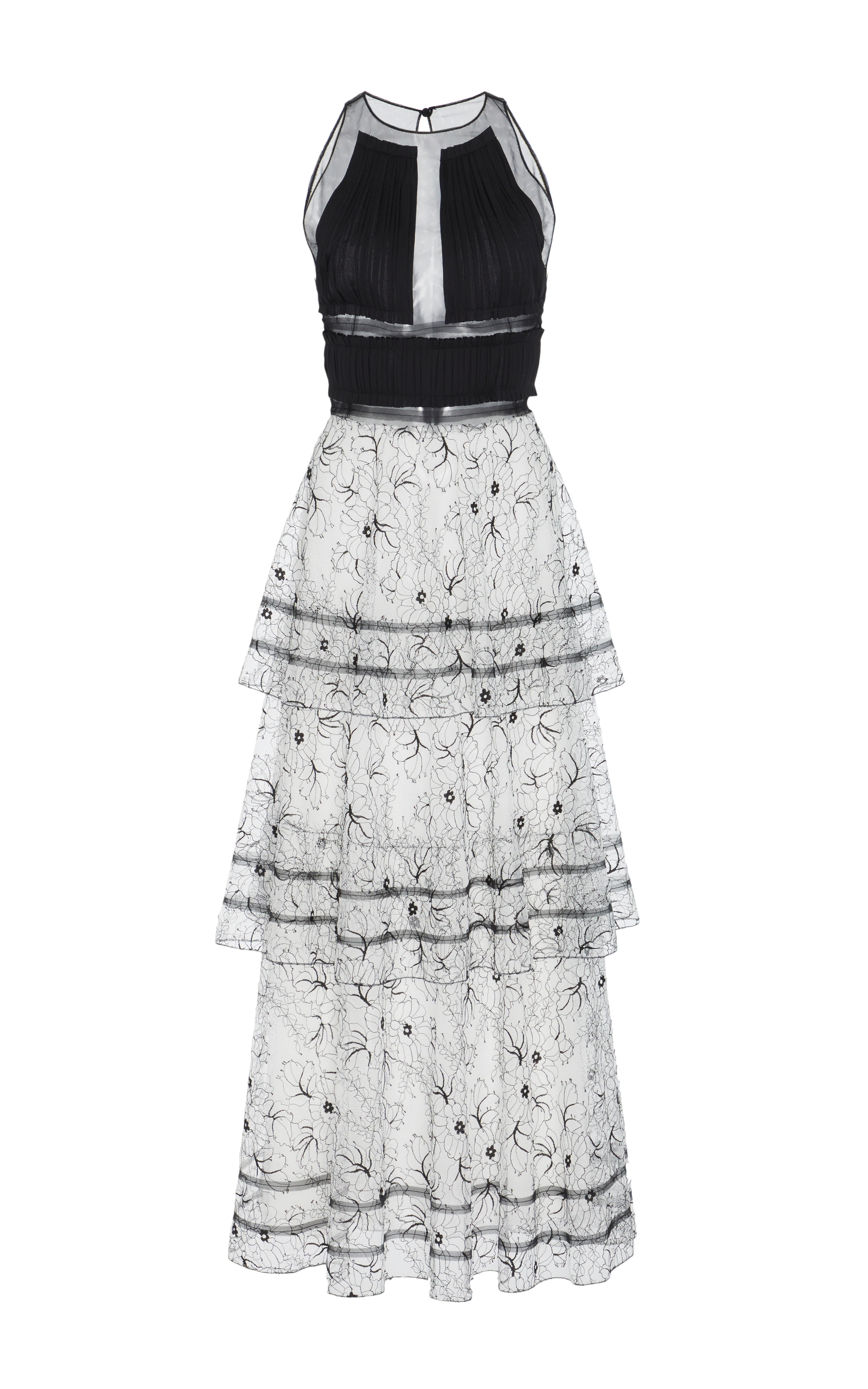 black and white tiered dress