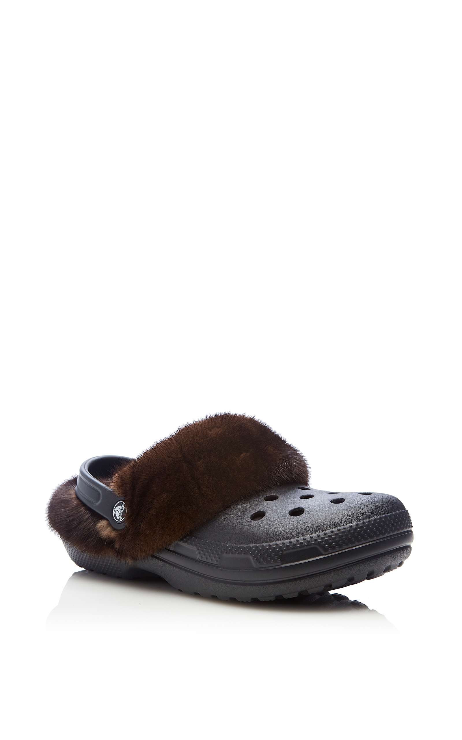 tan crocs with fur